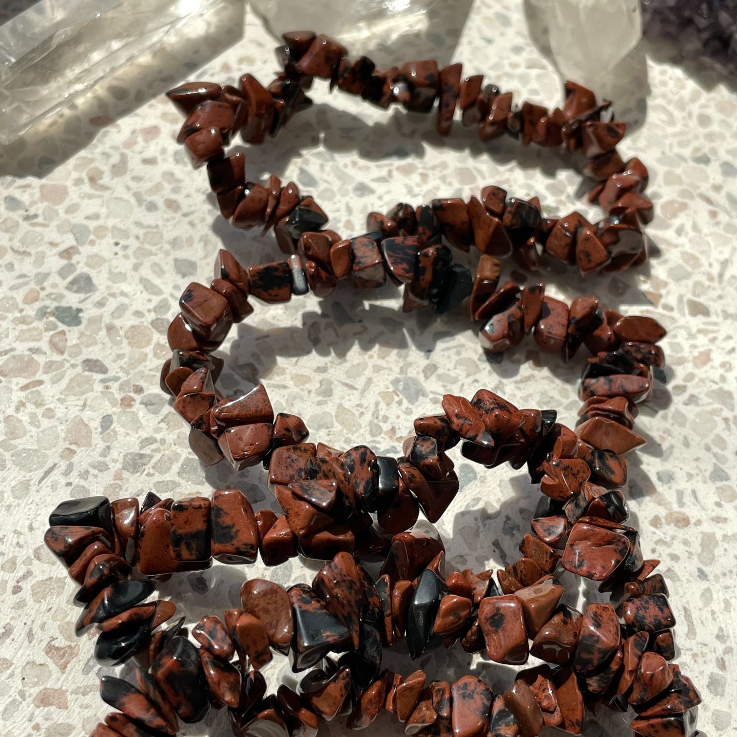 Mahogany Obsidian Chip Bracelet