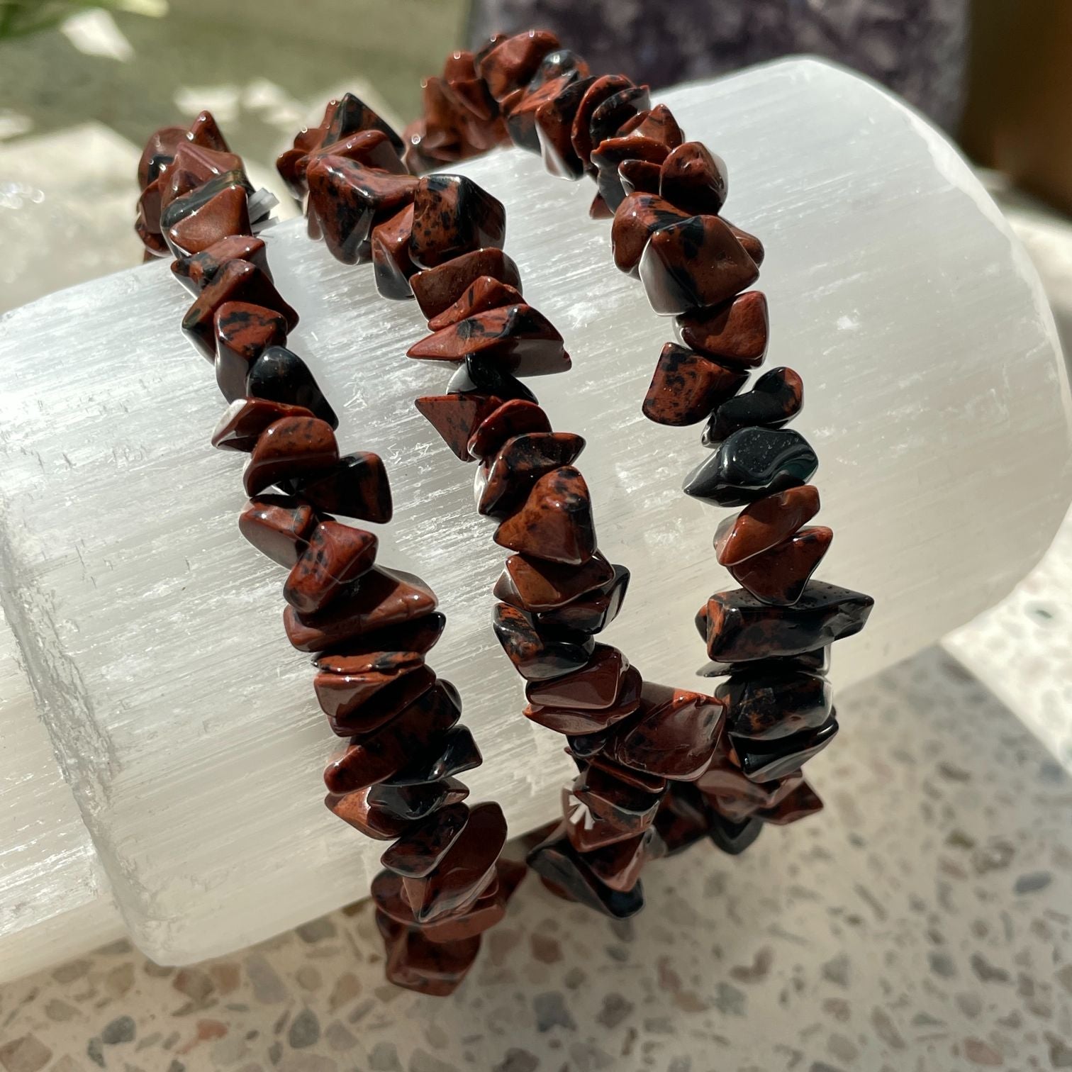 Mahogany Obsidian Chip Bracelet