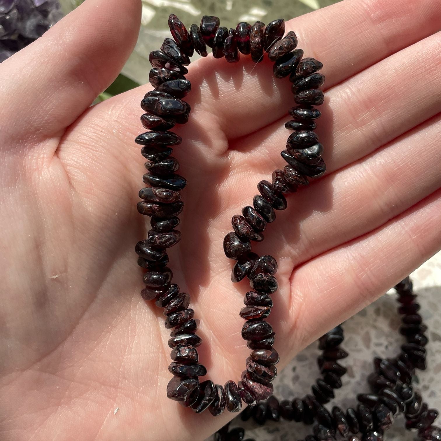 Garnet Chip Bracelet