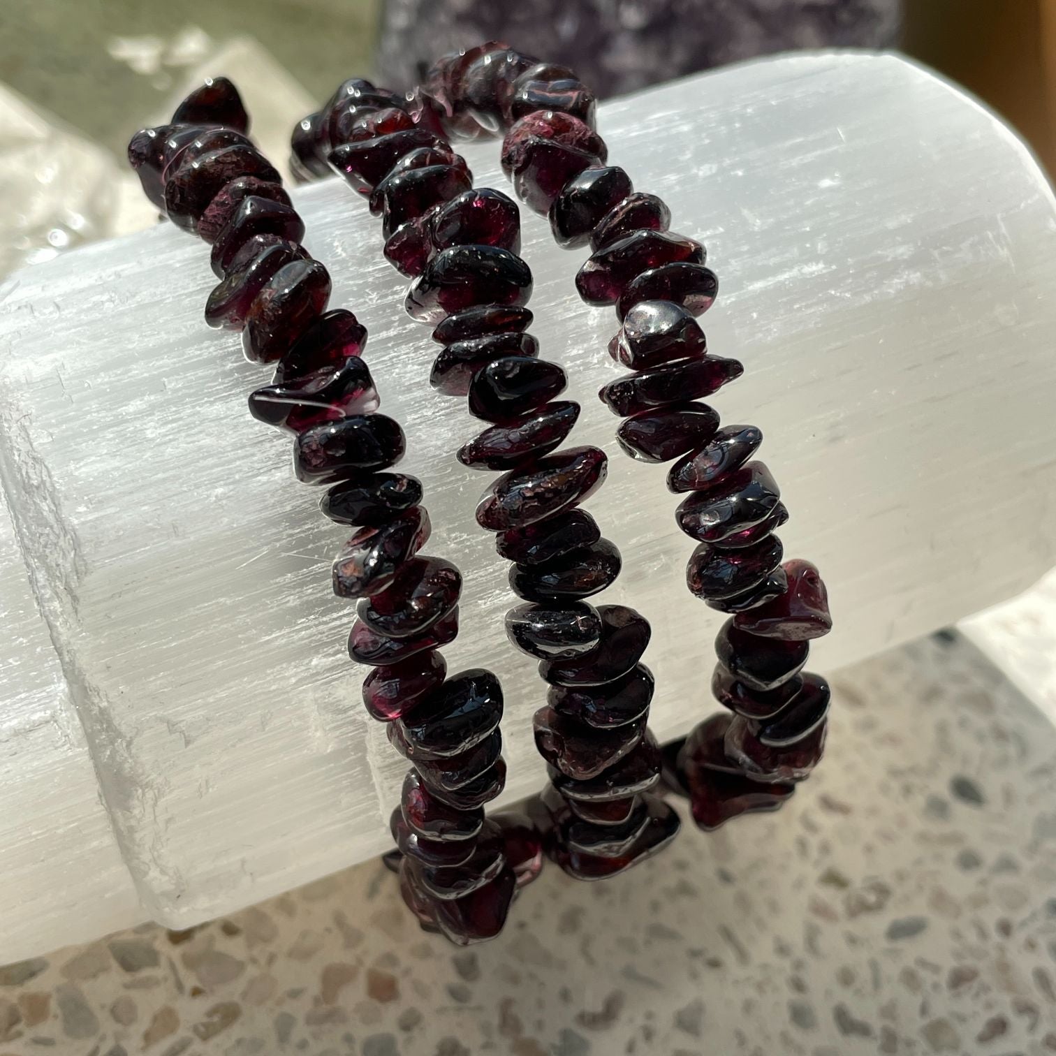 Garnet Chip Bracelet