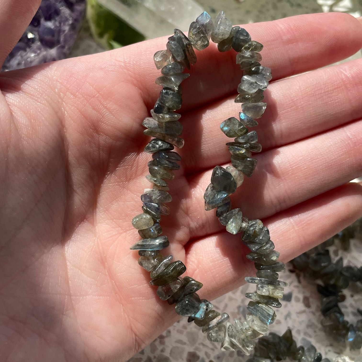 Labradorite Chip Bracelet