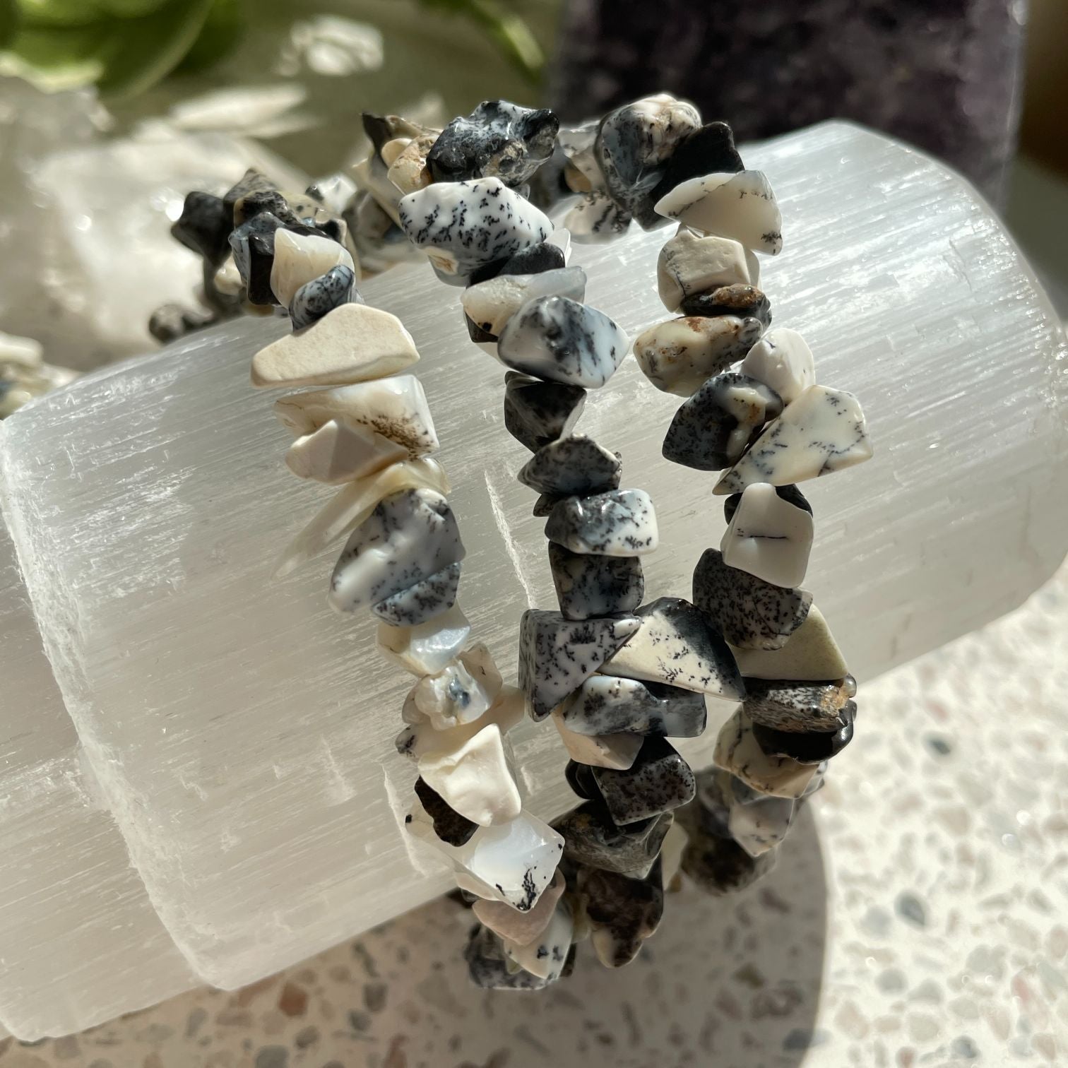 Dendritic Agate Chip Bracelet
