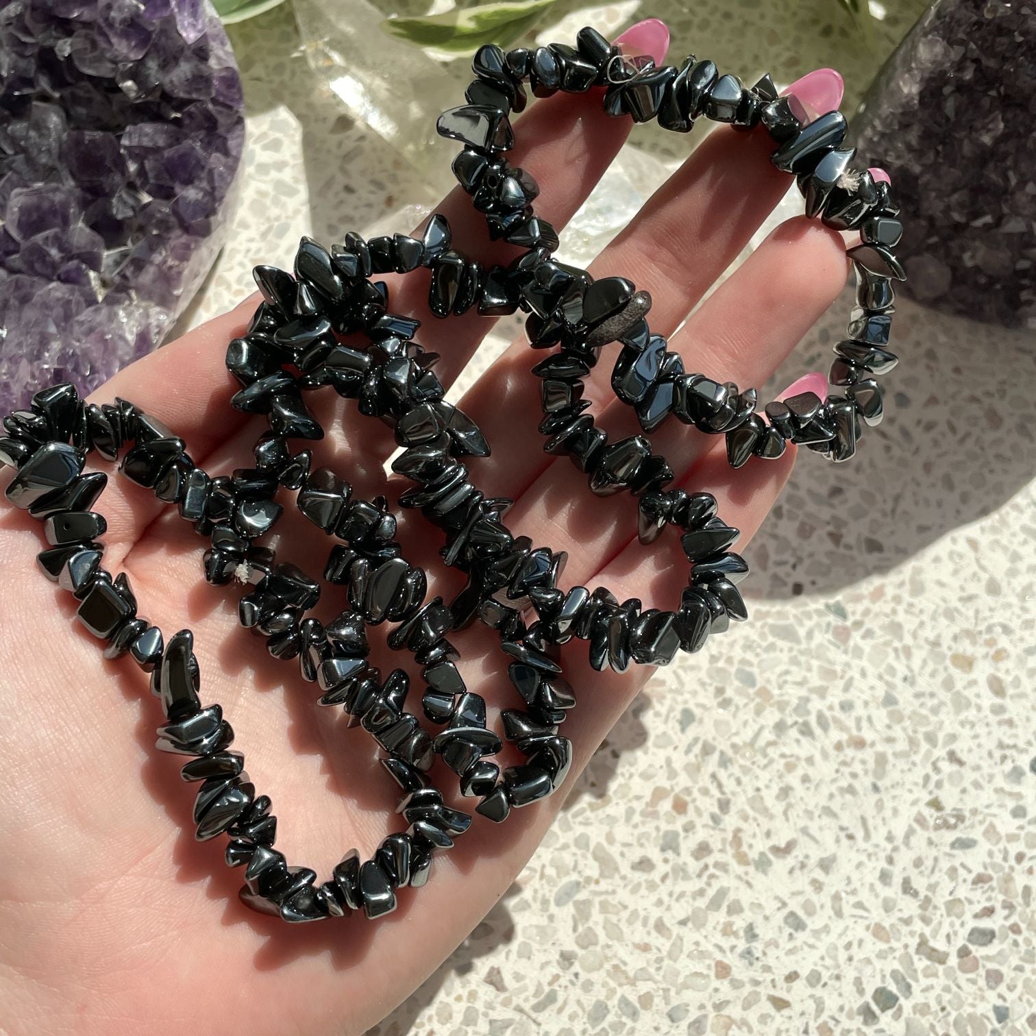 Hematite Chip Bracelet