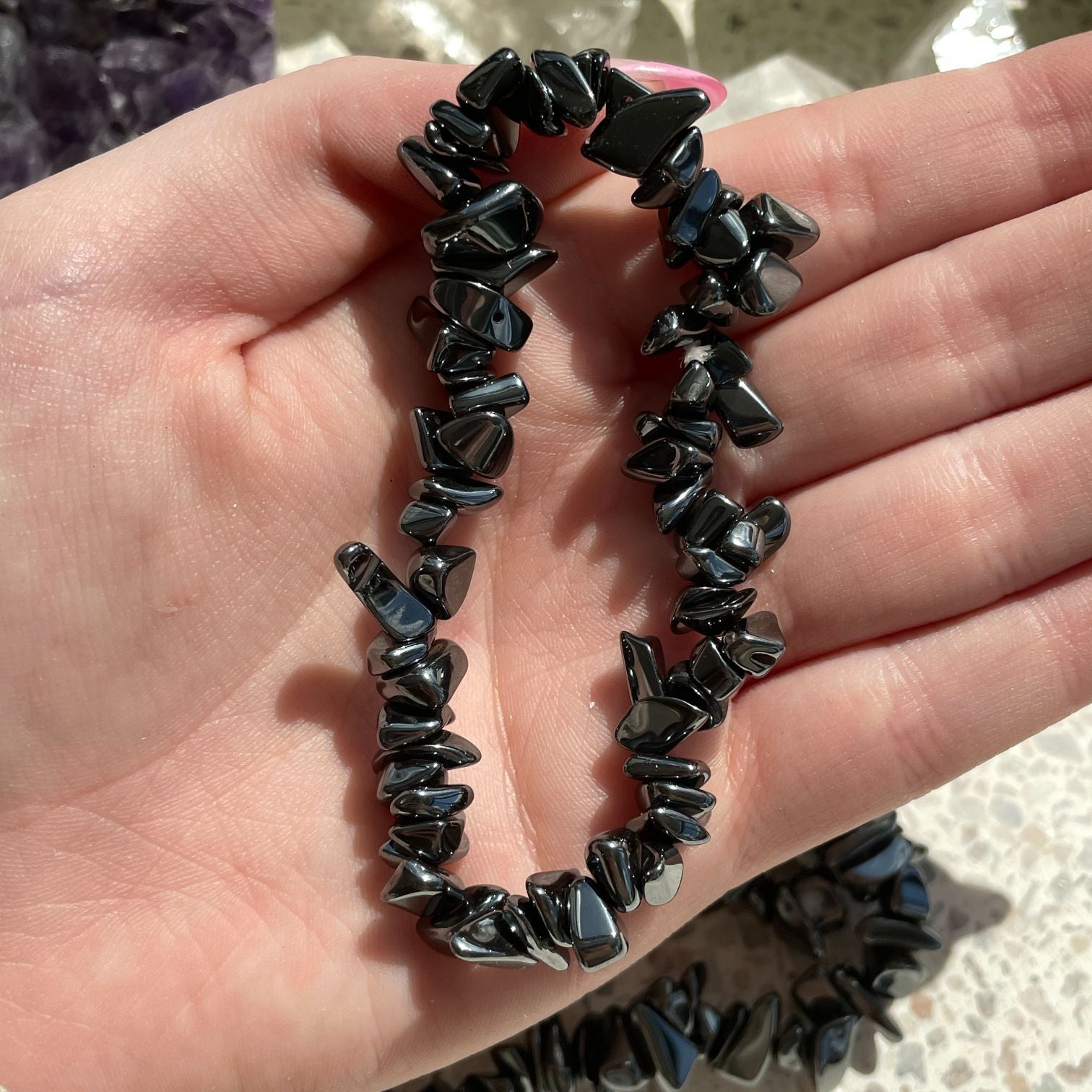 Hematite Chip Bracelet