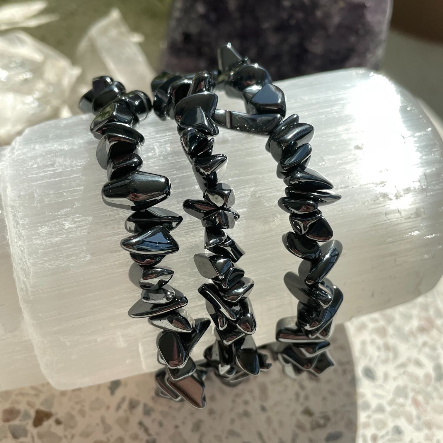 Hematite Chip Bracelet