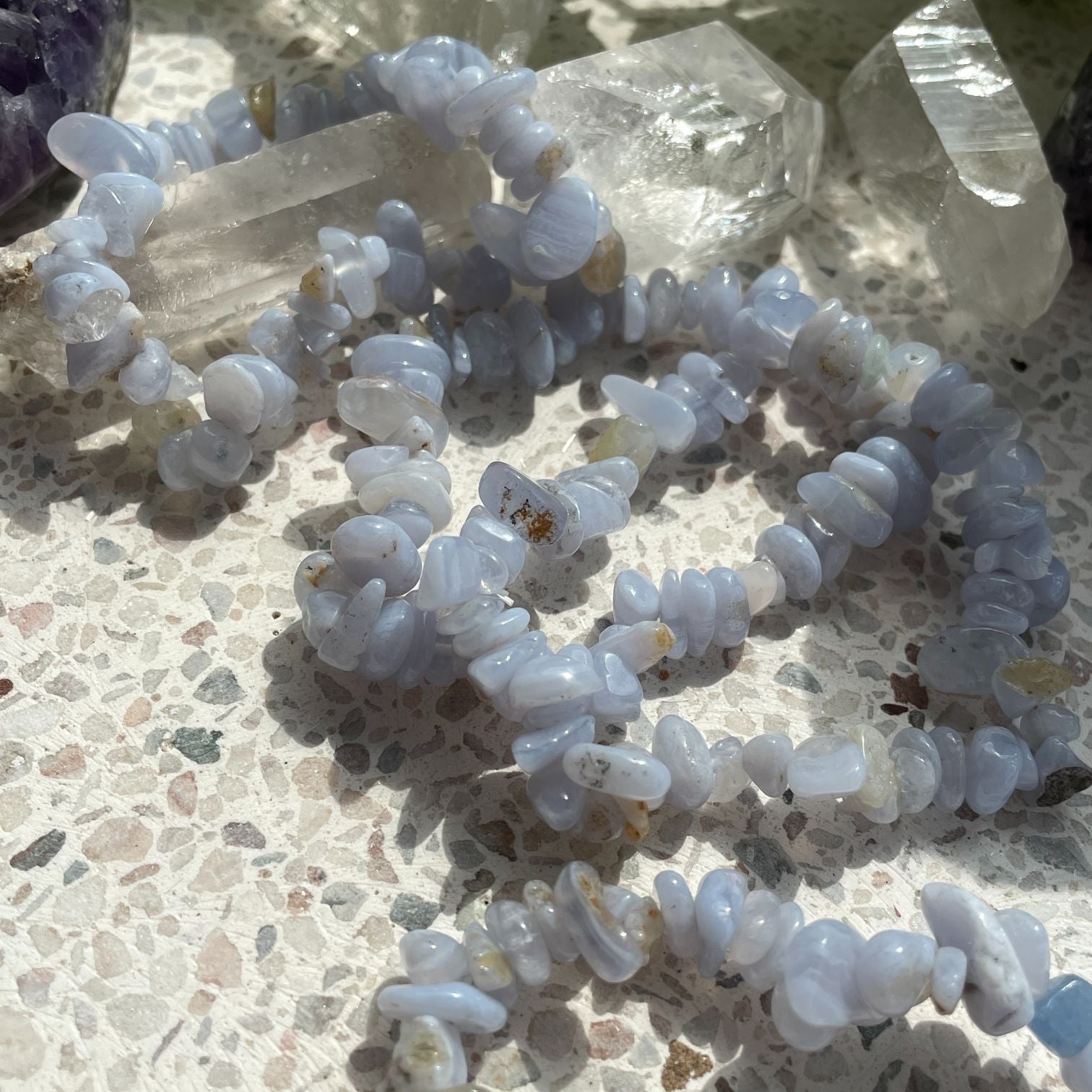 Blue Lace Agate Chip Bracelet
