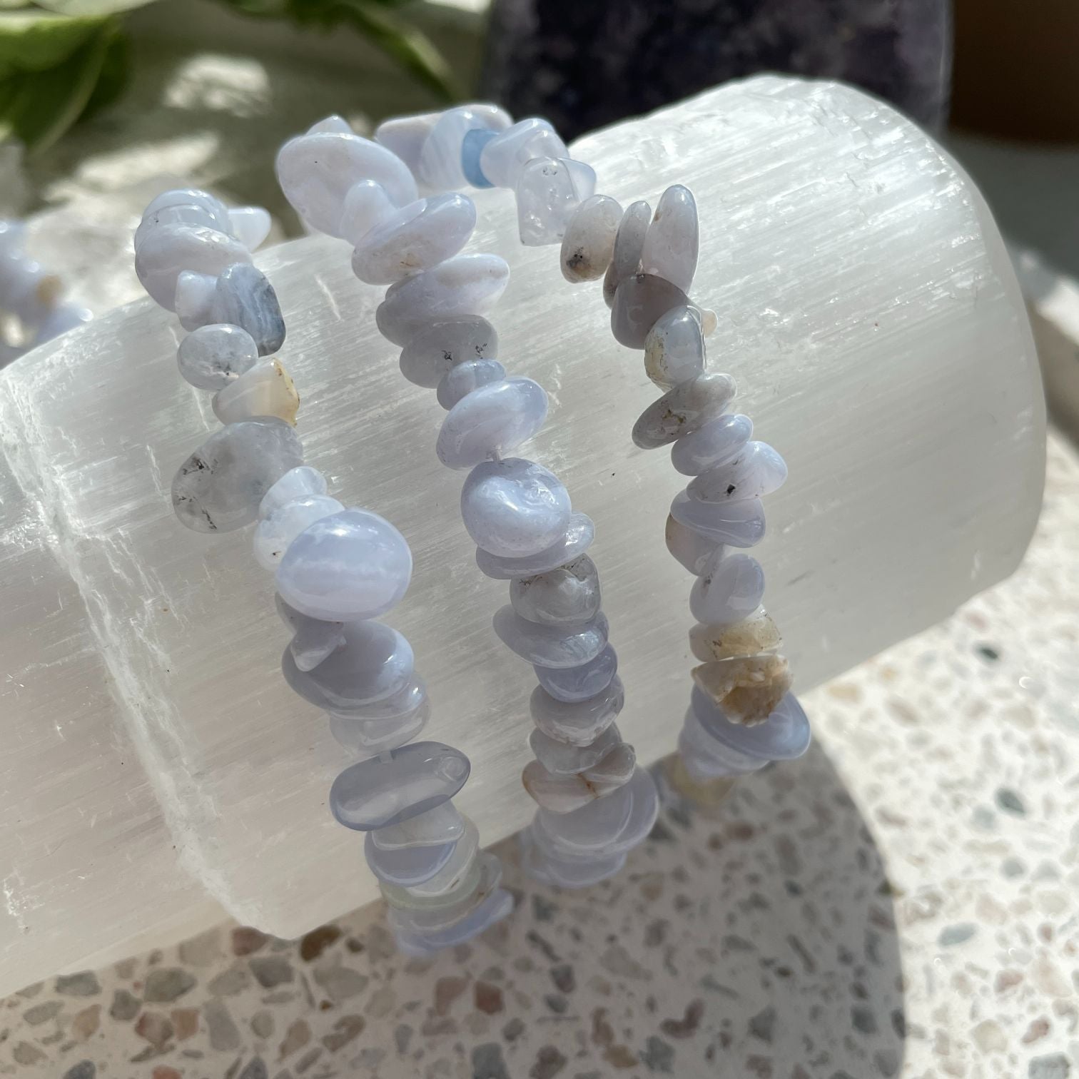 Blue Lace Agate Chip Bracelet