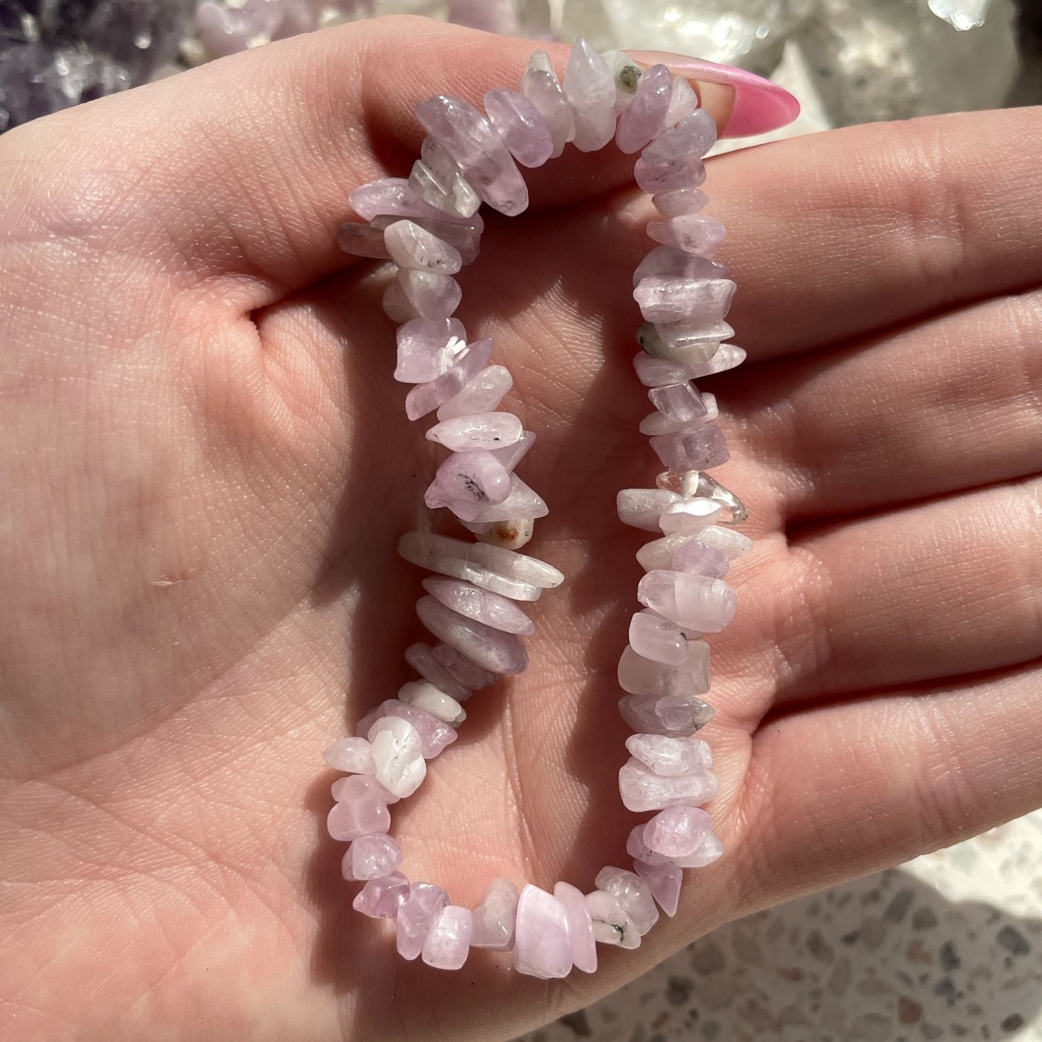 Kunzite Chip Bracelet Q1/A