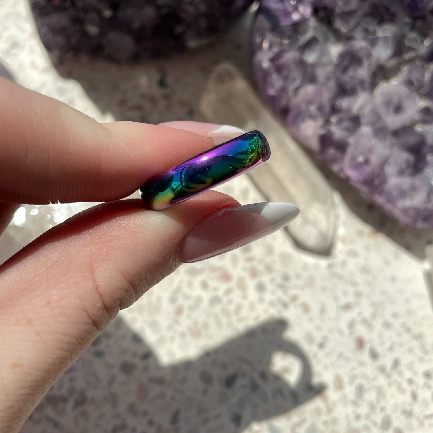 Rainbow Hematite Ring - 5mm