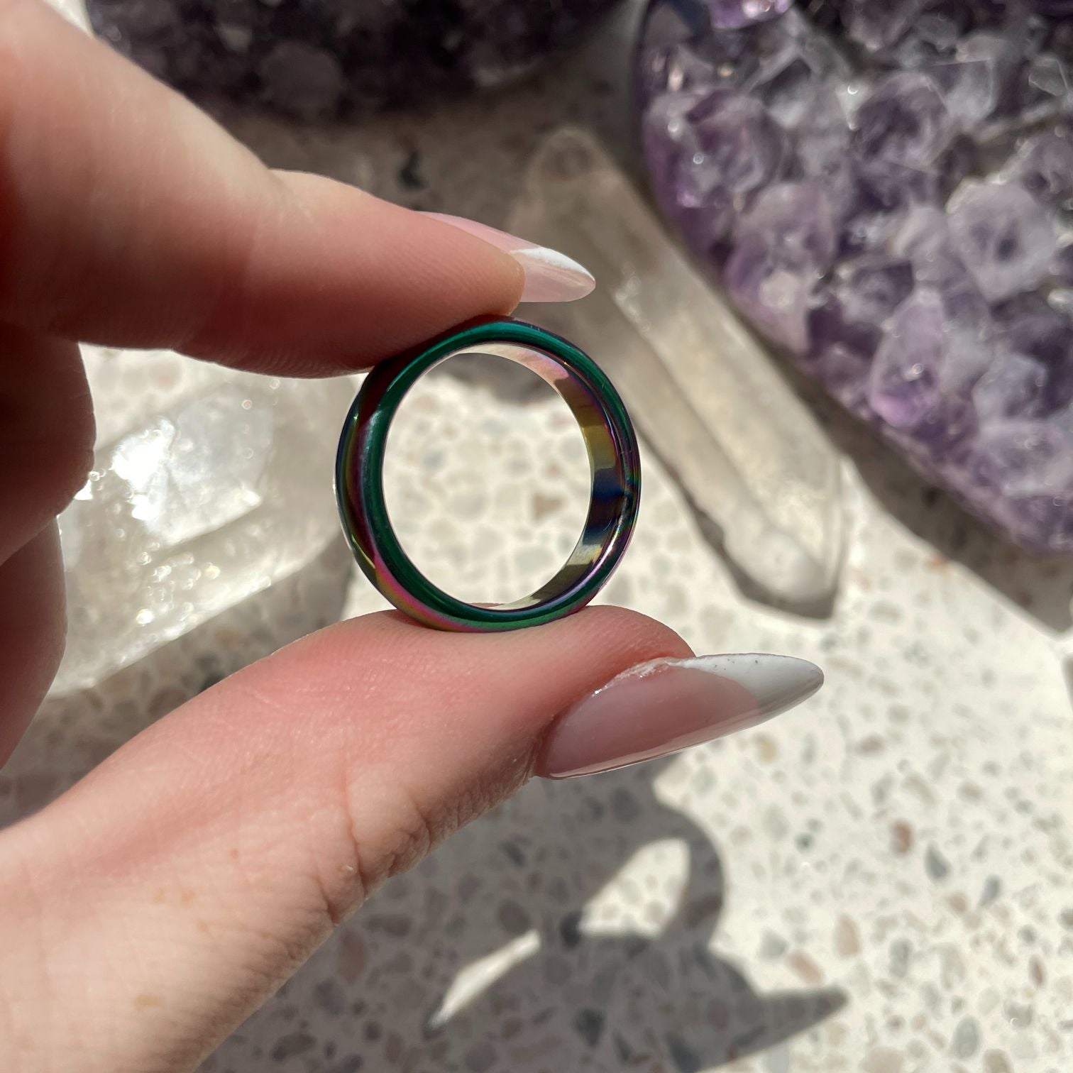 Rainbow Hematite Ring - 5mm