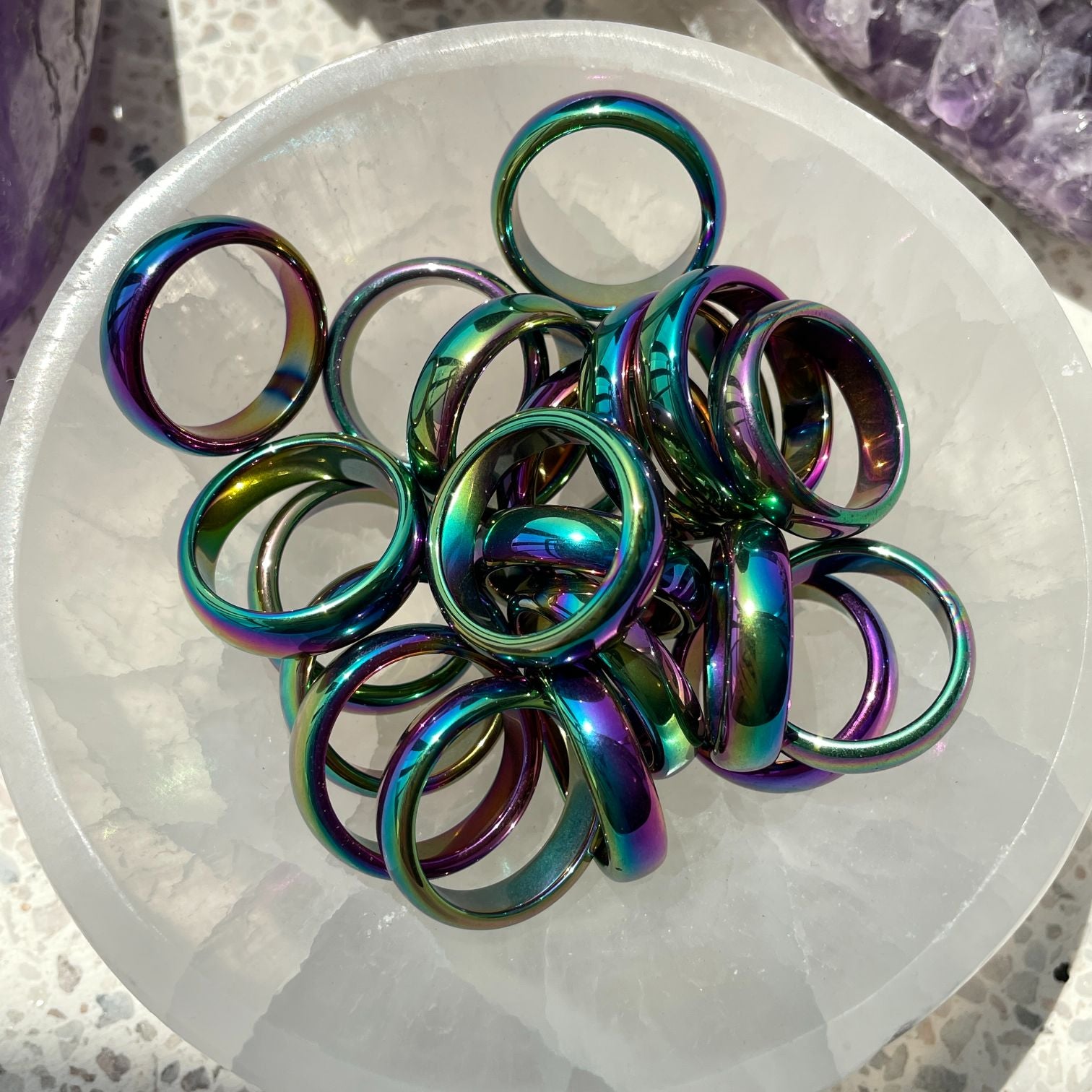 Rainbow Hematite Ring - 5mm