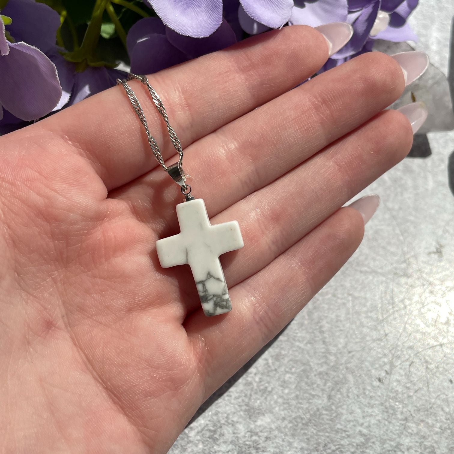 Howlite Cross Pendant