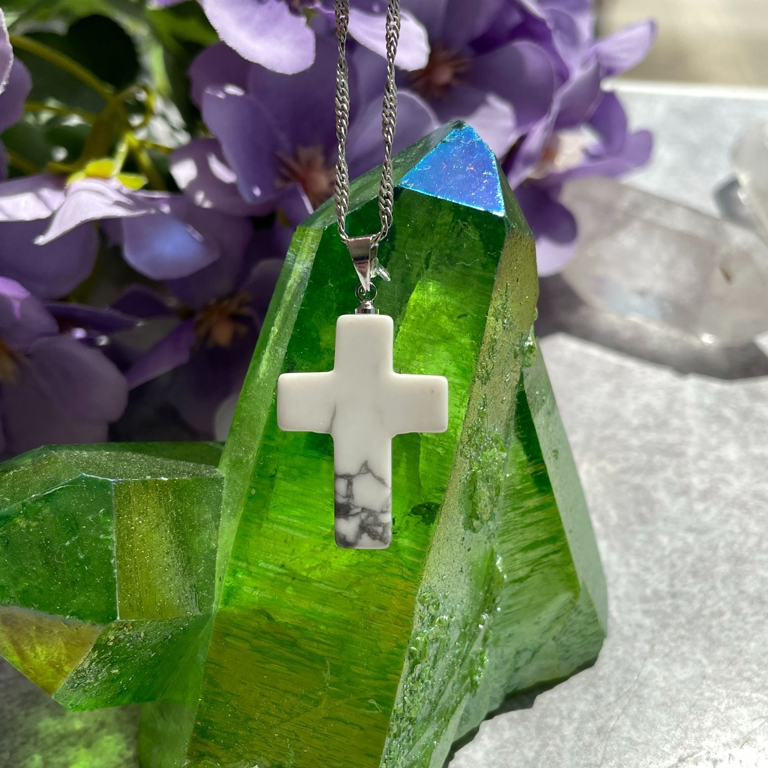 Howlite Cross Pendant
