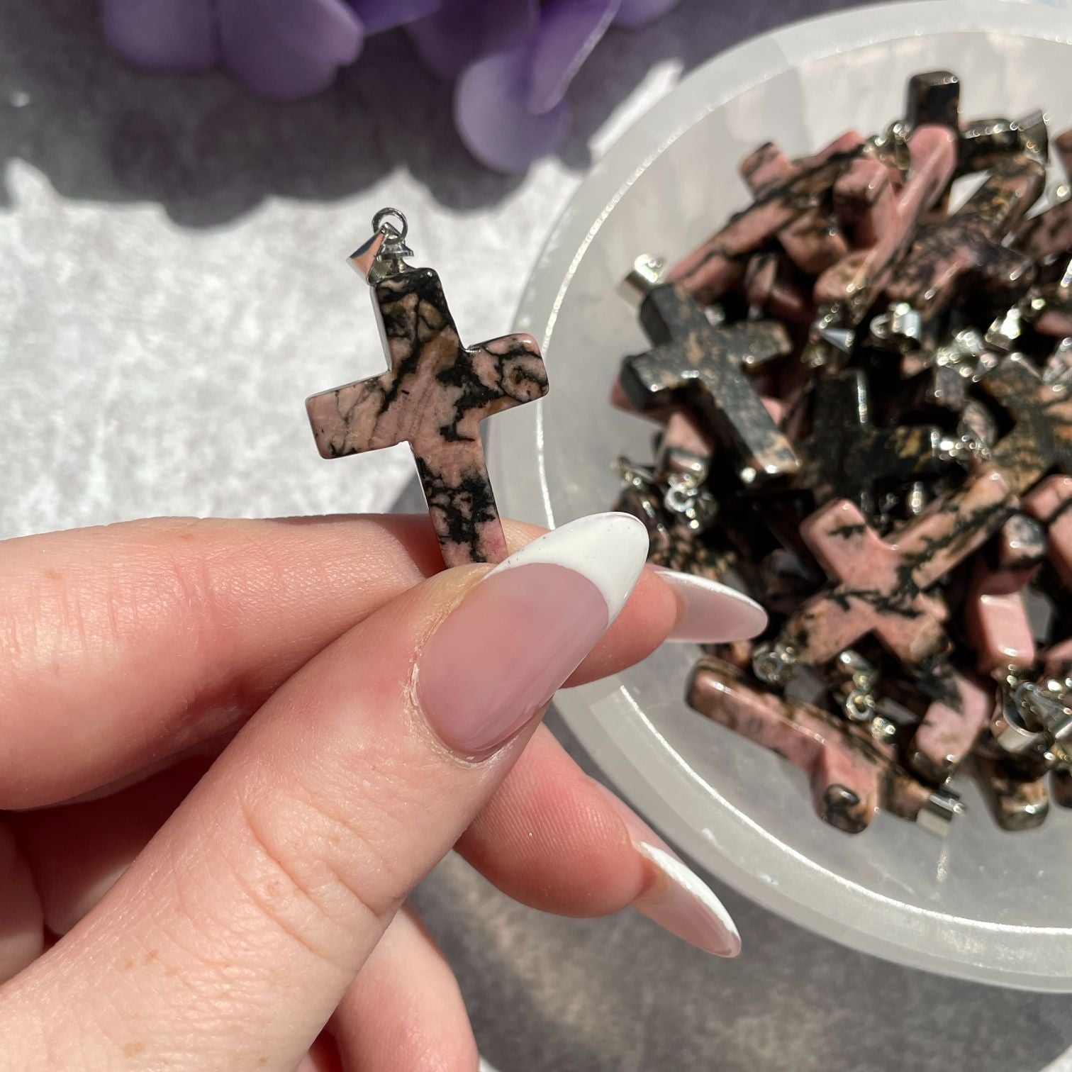 Rhodonite Cross Pendant