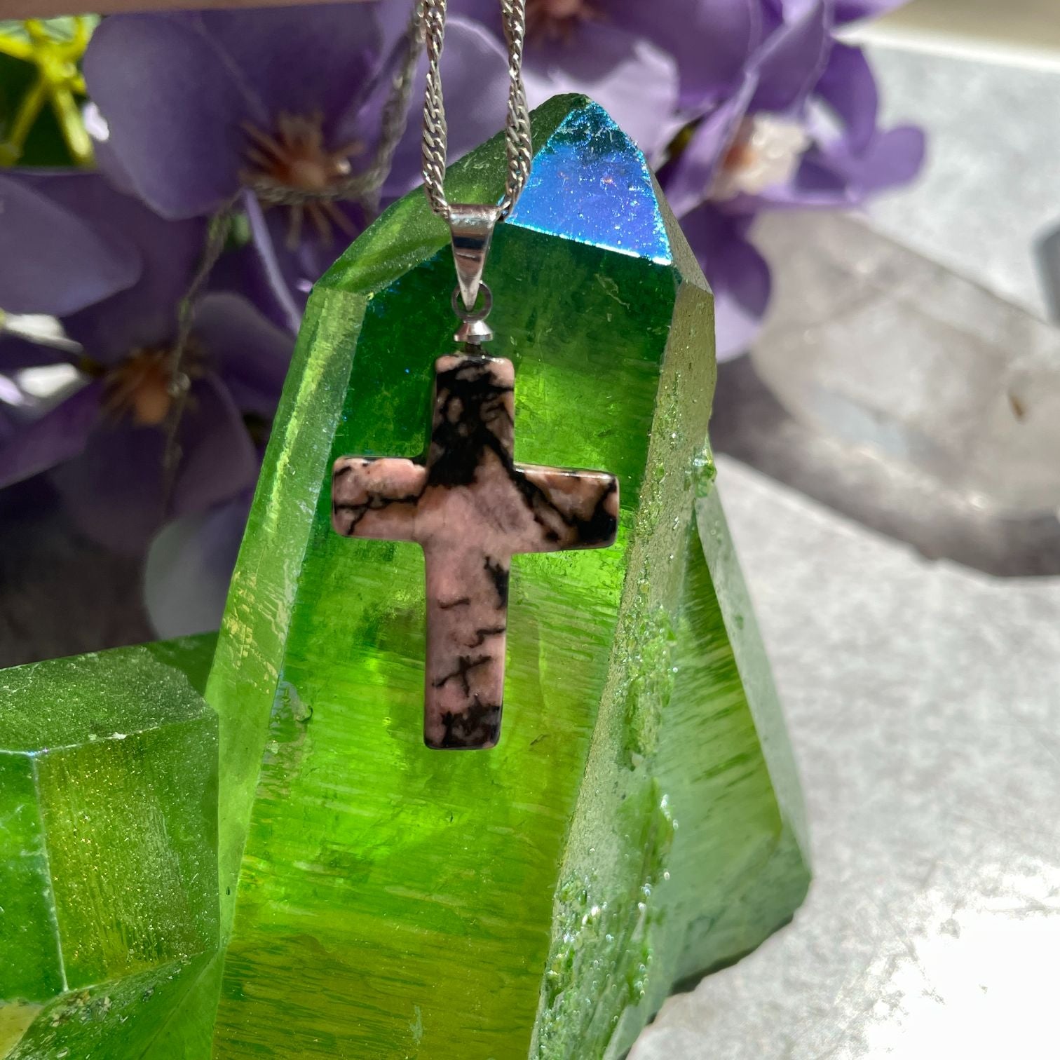 Rhodonite Cross Pendant