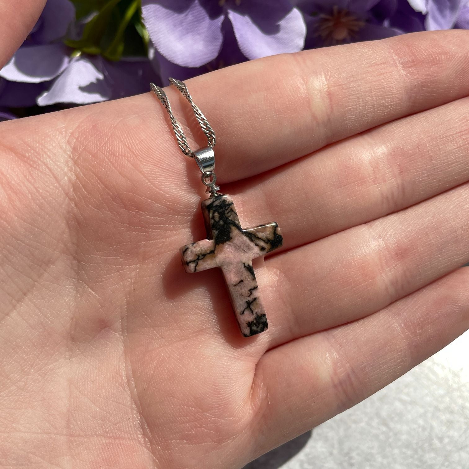 Rhodonite Cross Pendant