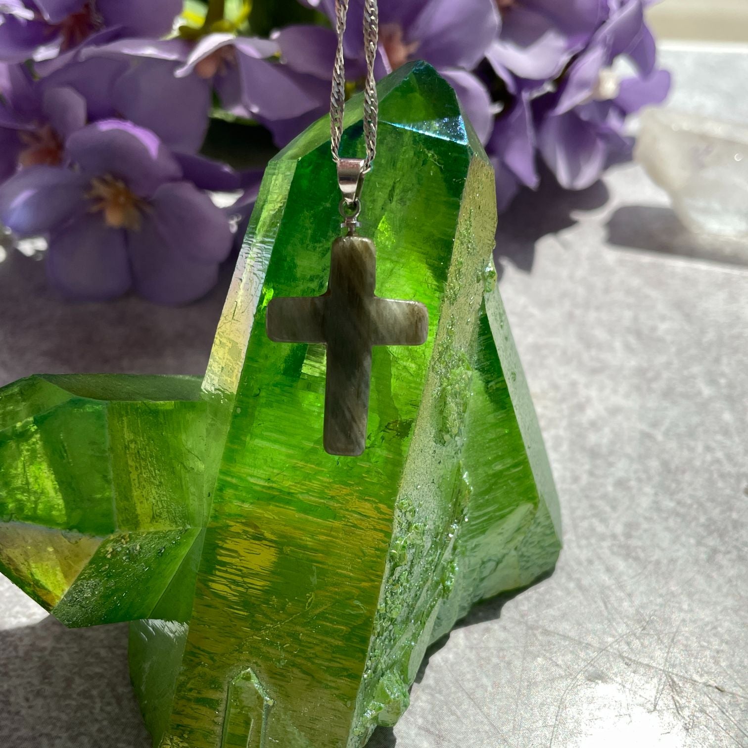 Labradorite Cross Pendant