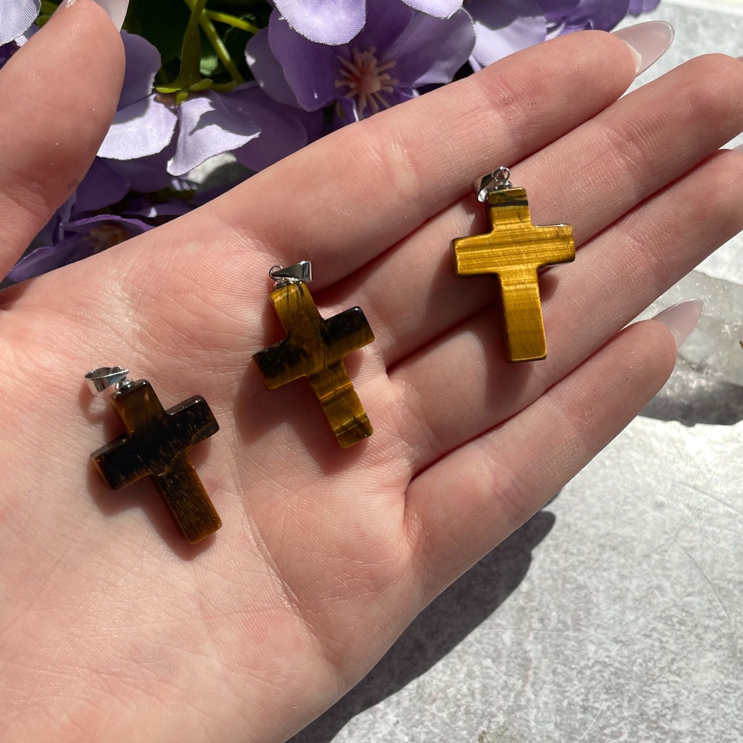Tigers Eye Cross Pendant