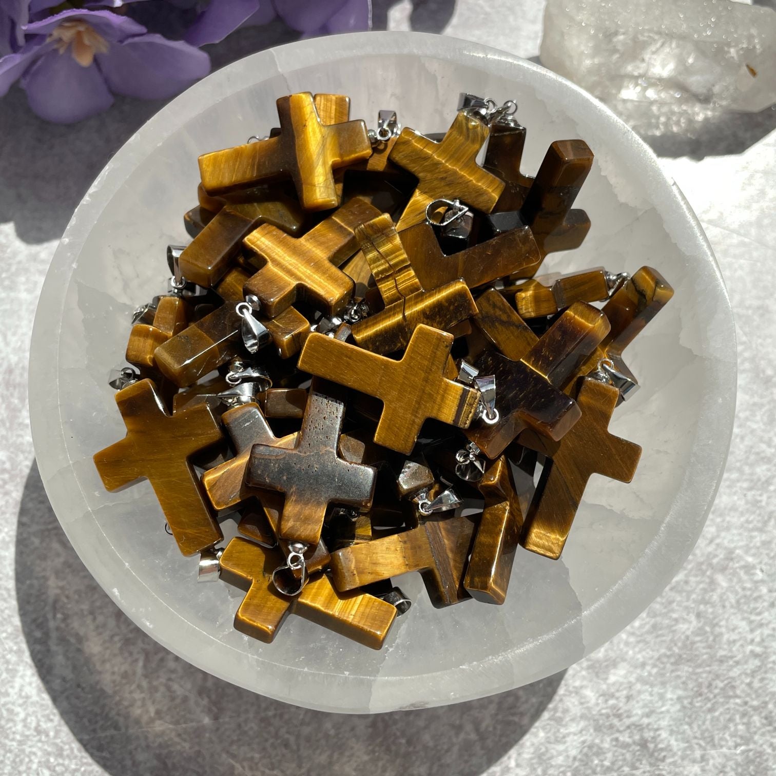 Tigers Eye Cross Pendant