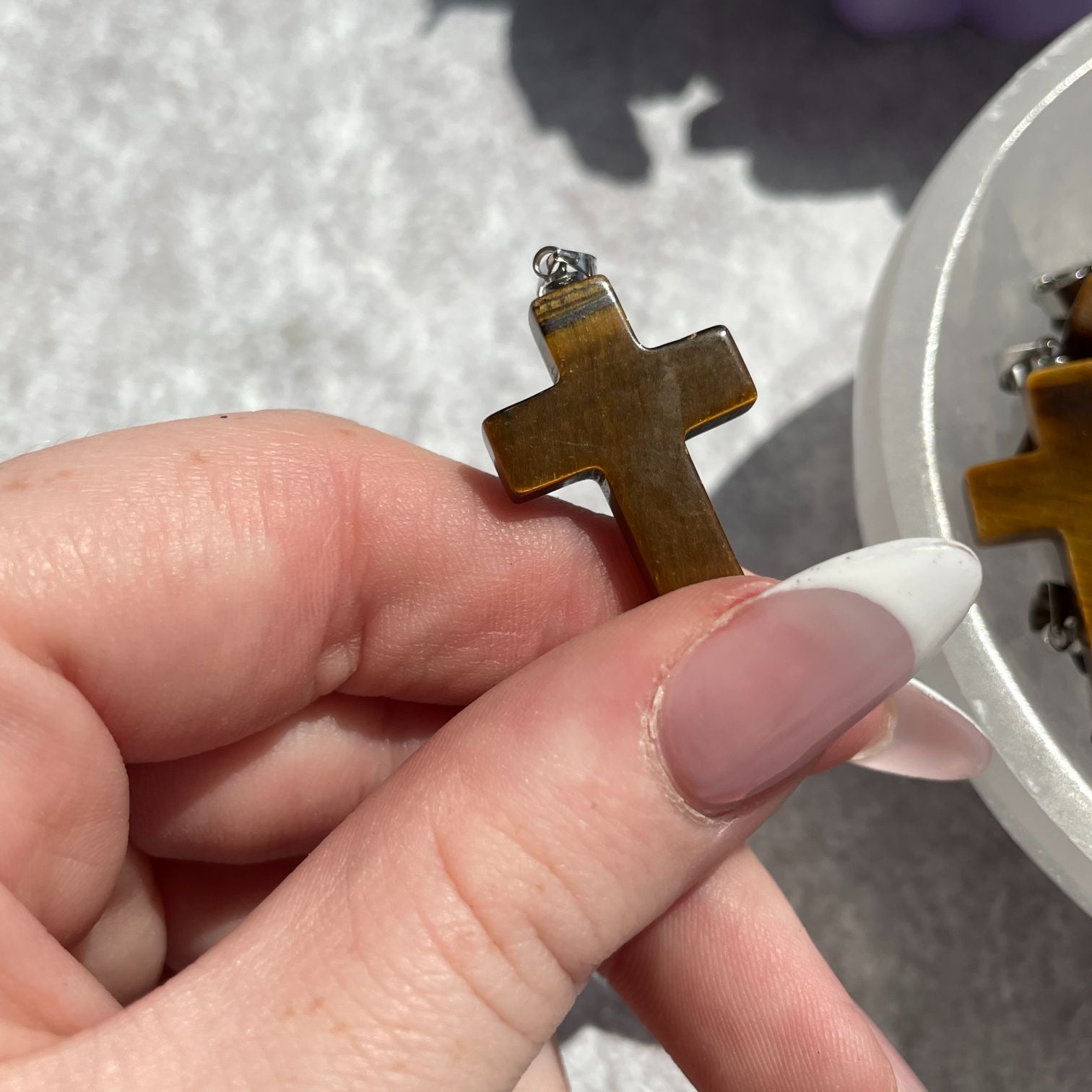 Tigers Eye Cross Pendant