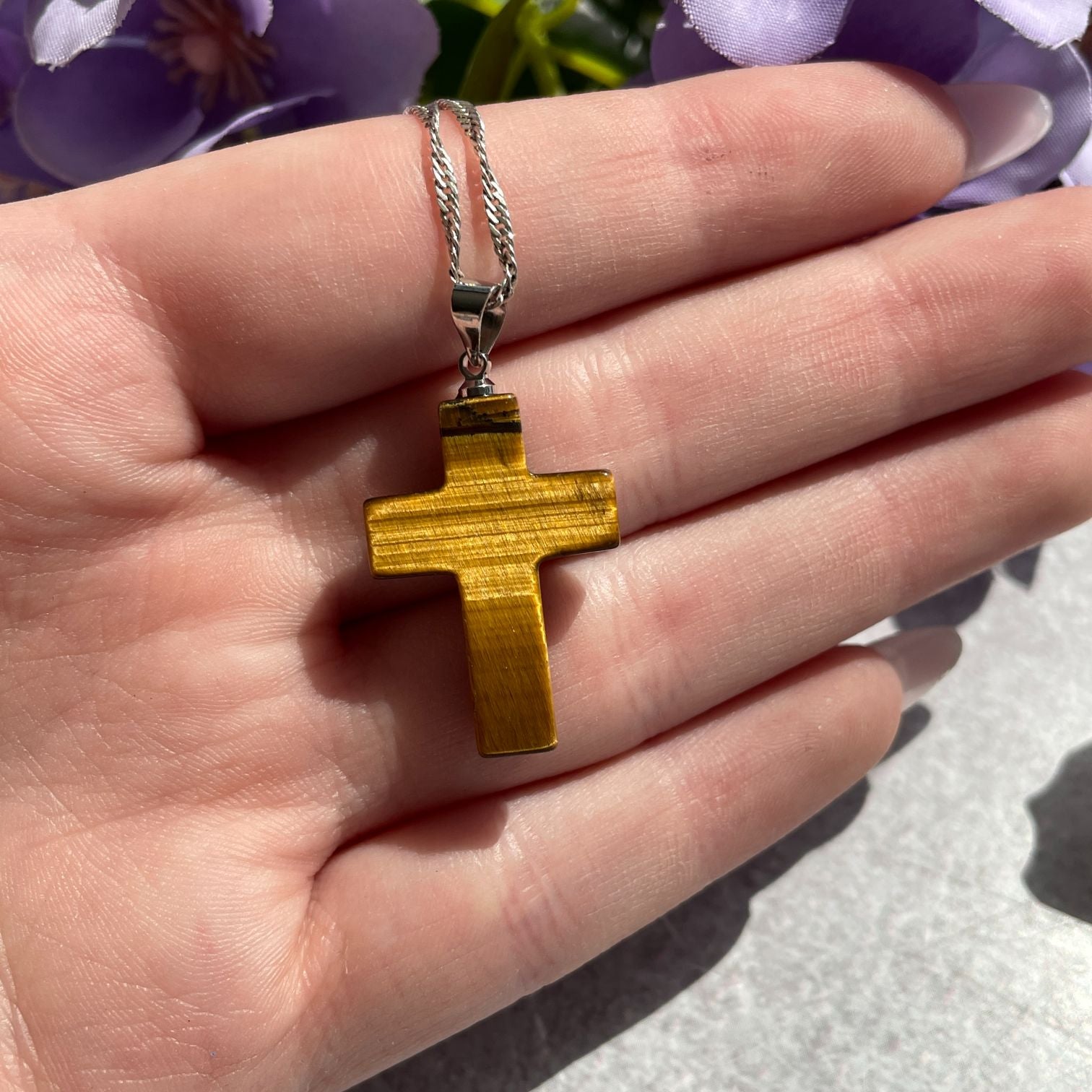 Tigers Eye Cross Pendant