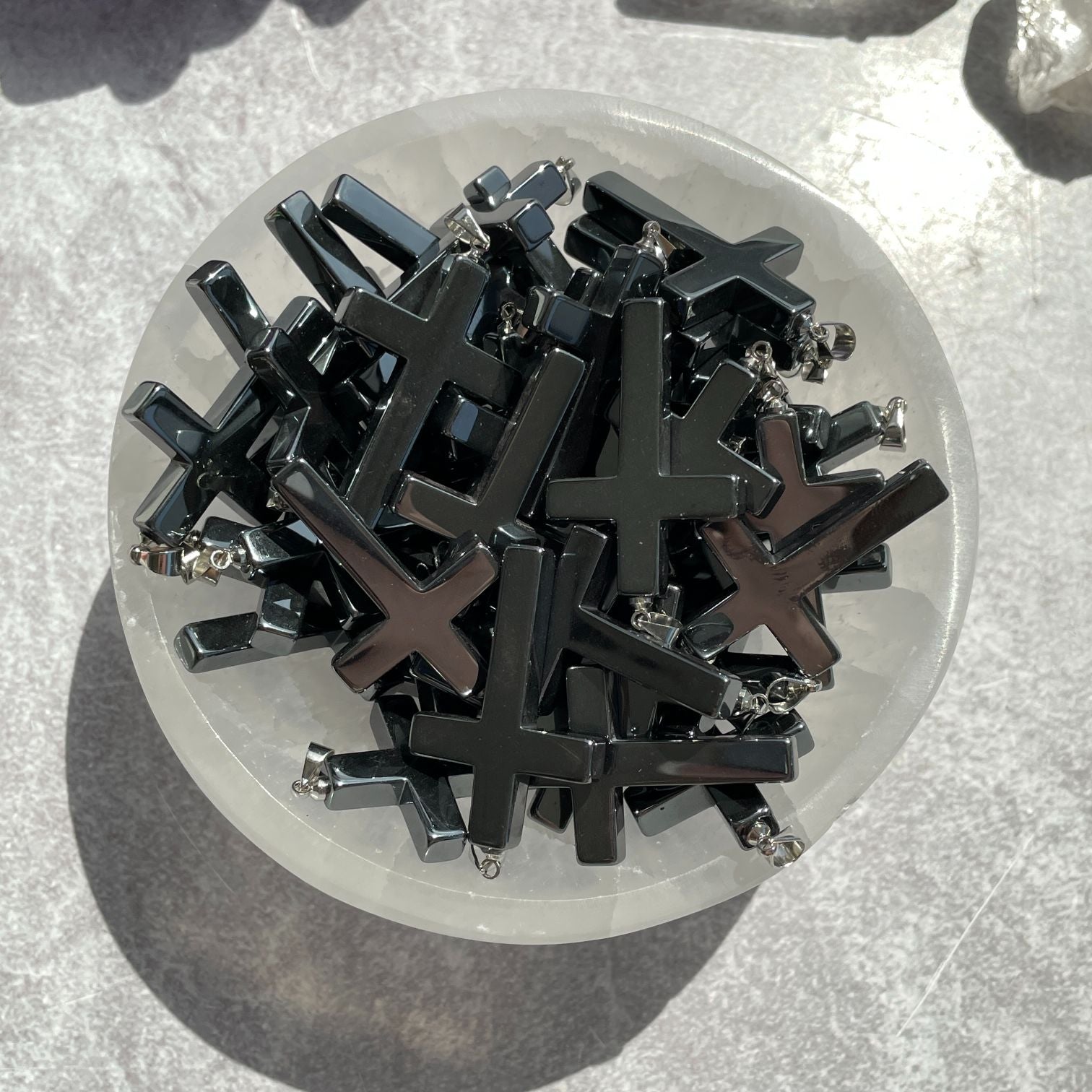 Hematite Cross Pendant