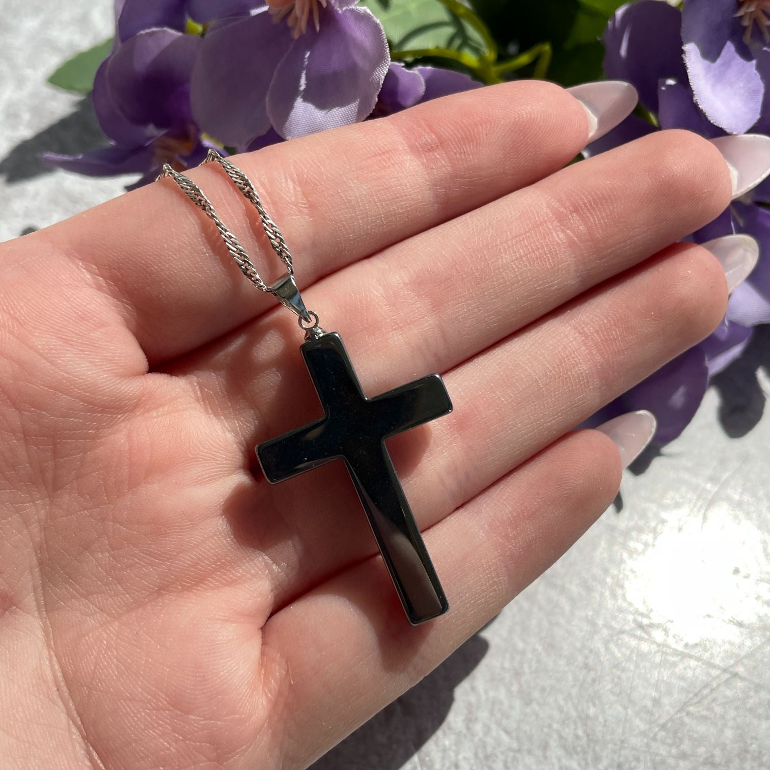 Hematite Cross Pendant