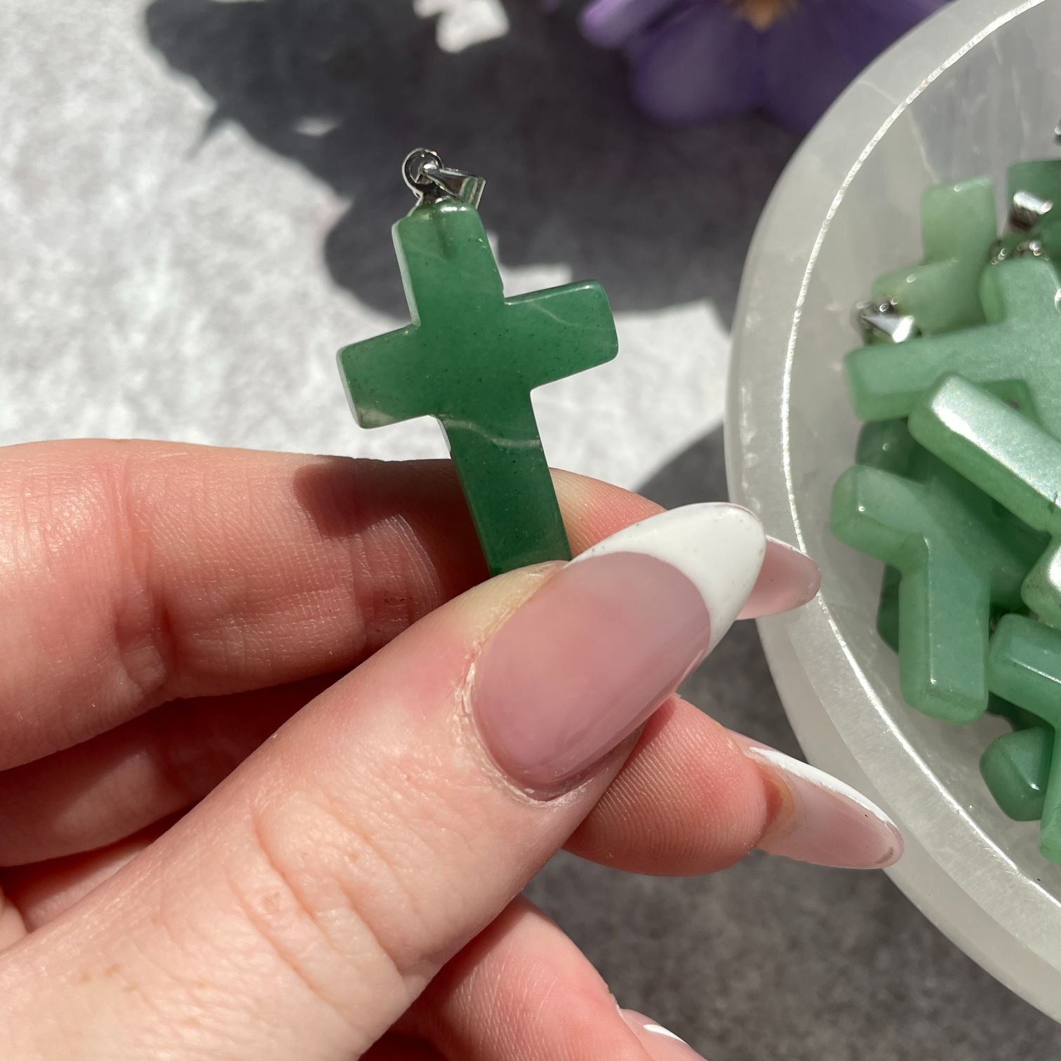 Green Aventurine Cross Pendant