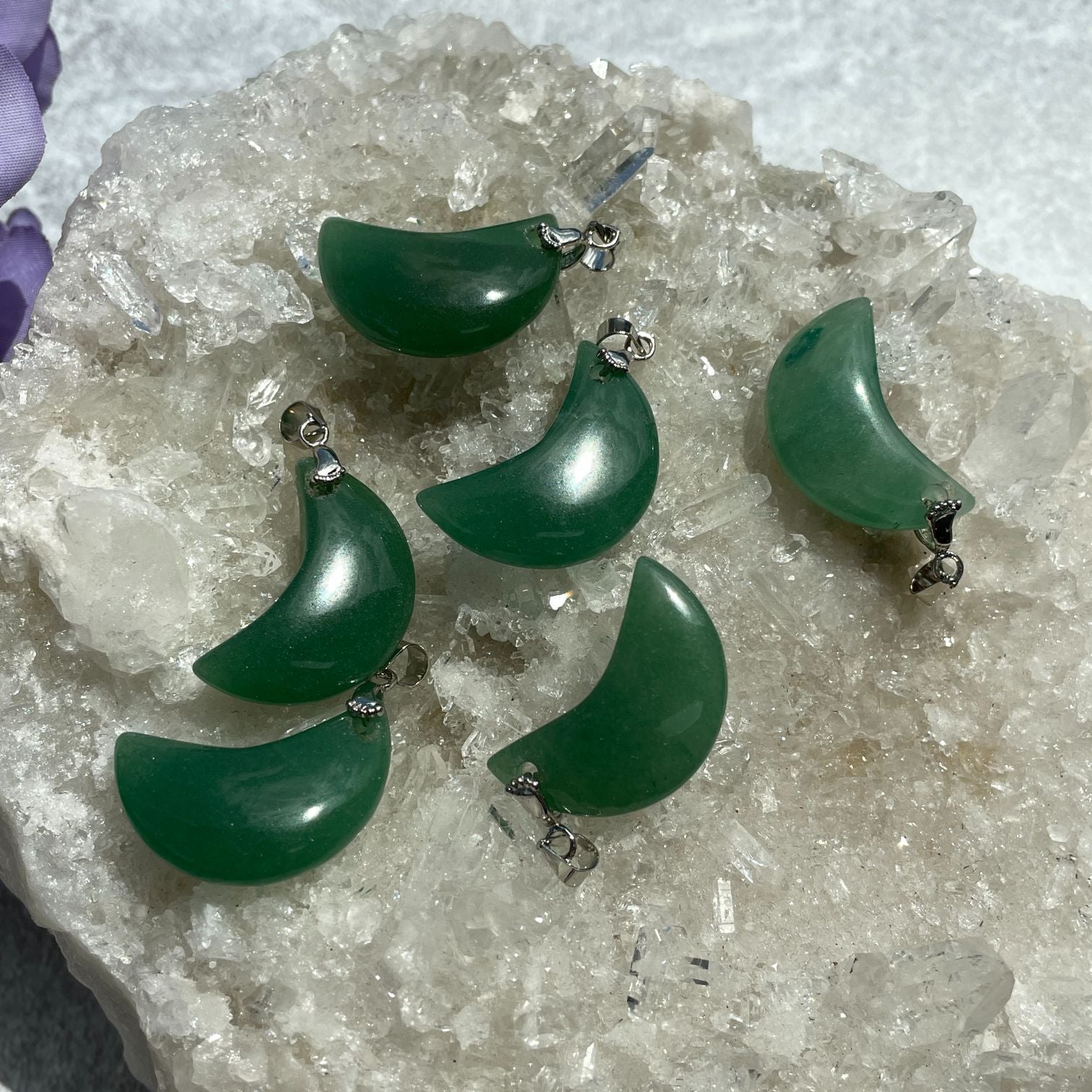 Green Aventurine Moon Pendant
