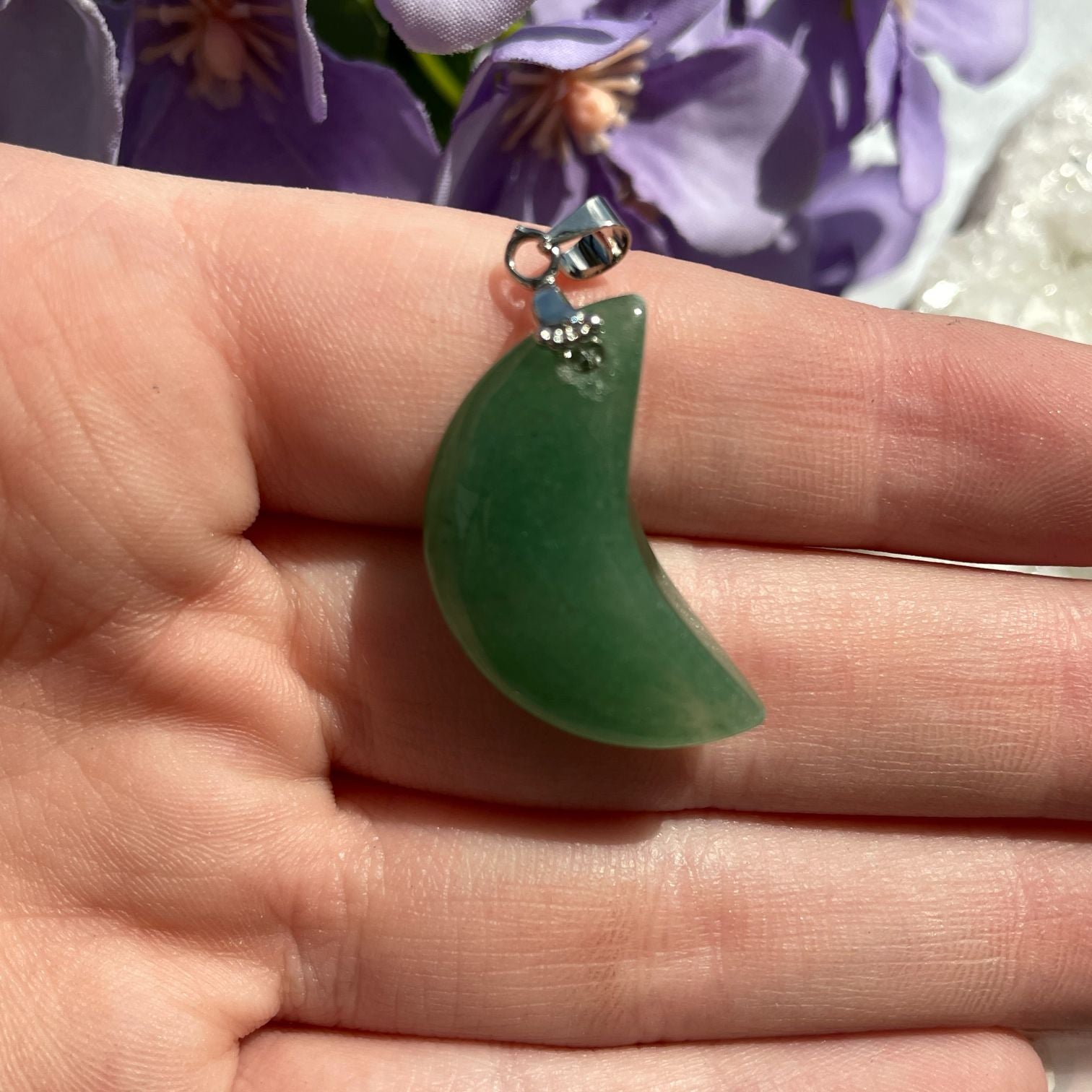 Green Aventurine Moon Pendant