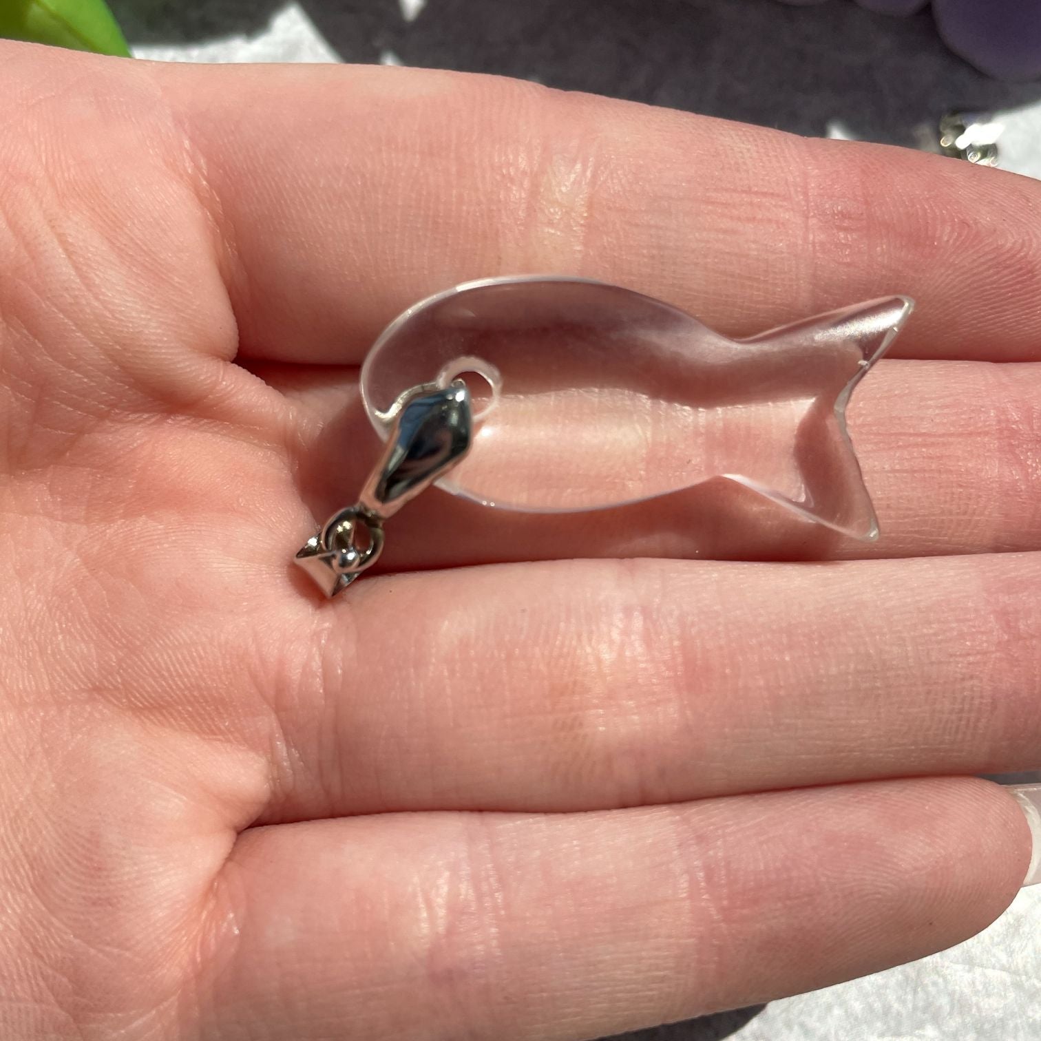 Clear Quartz Fish Pendant