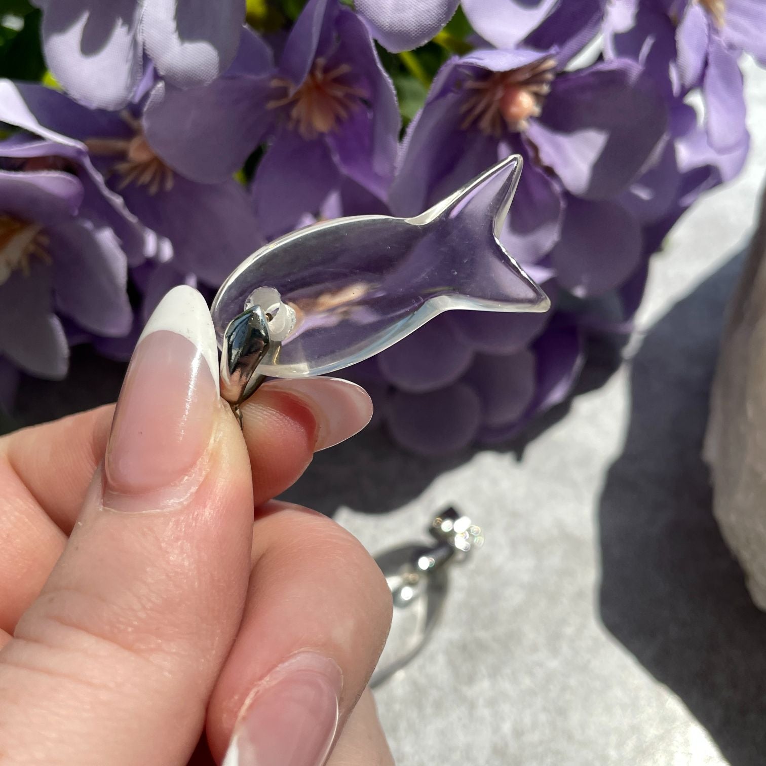 Clear Quartz Fish Pendant