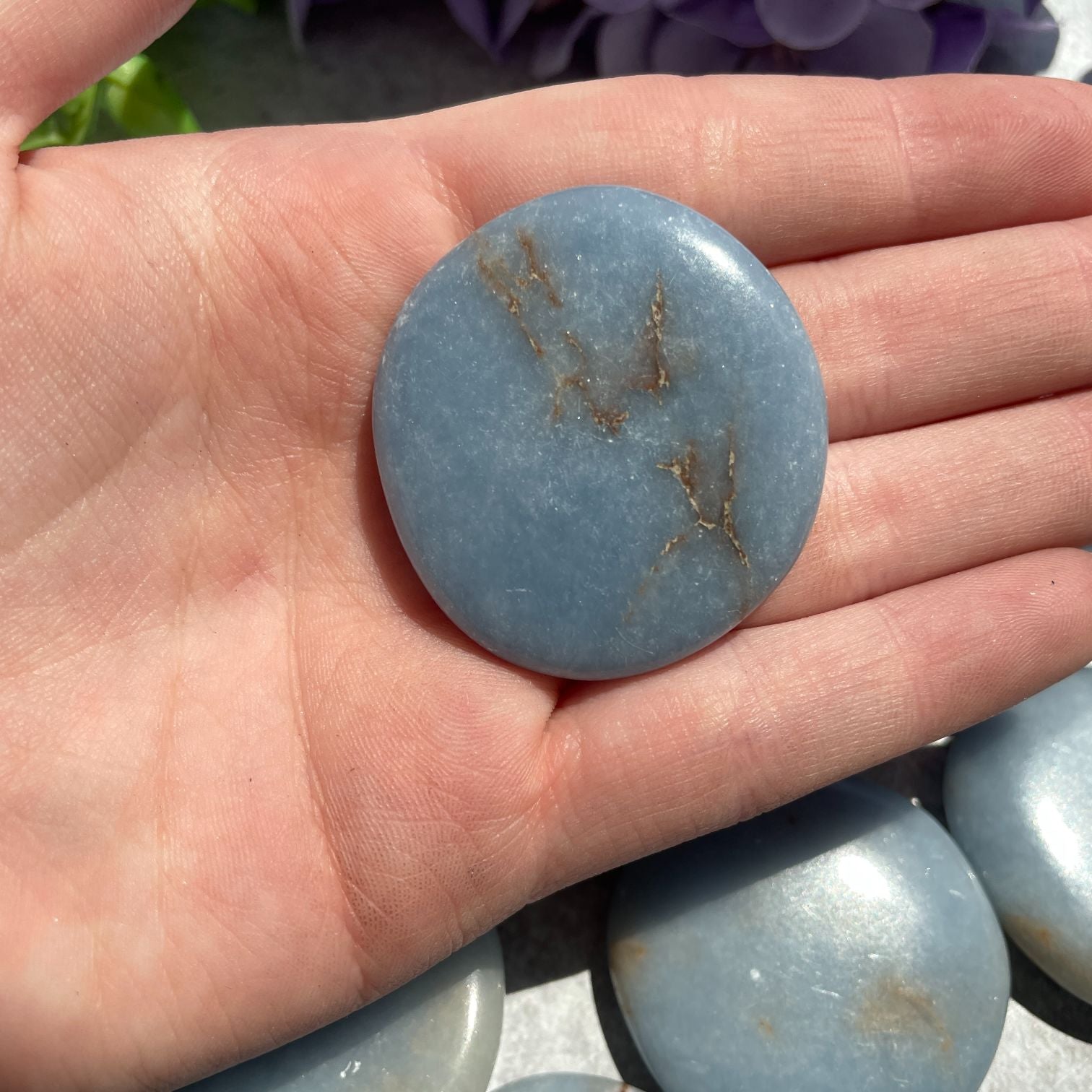 Pocket Palm Stone - Angelite