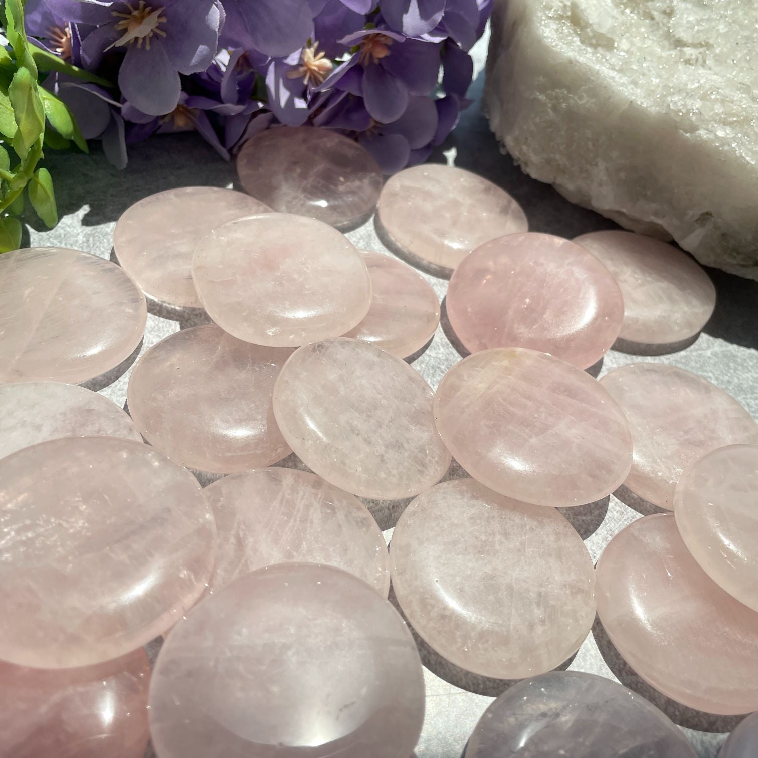 Pocket Palm Stone - Rose Quartz