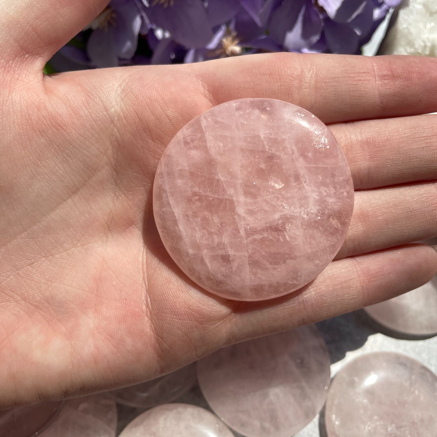 Pocket Palm Stone - Rose Quartz
