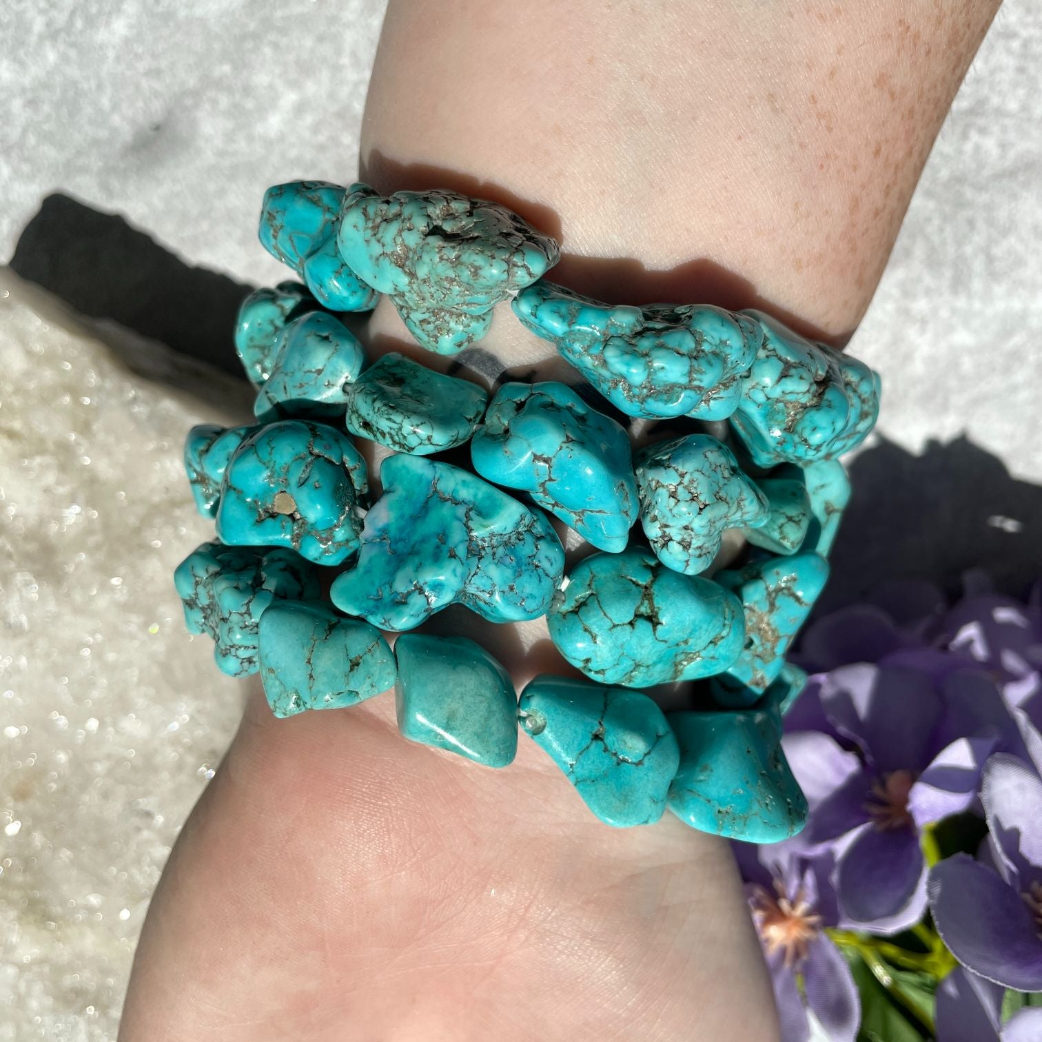Turquoise Howlite Nugget Bracelet - Light