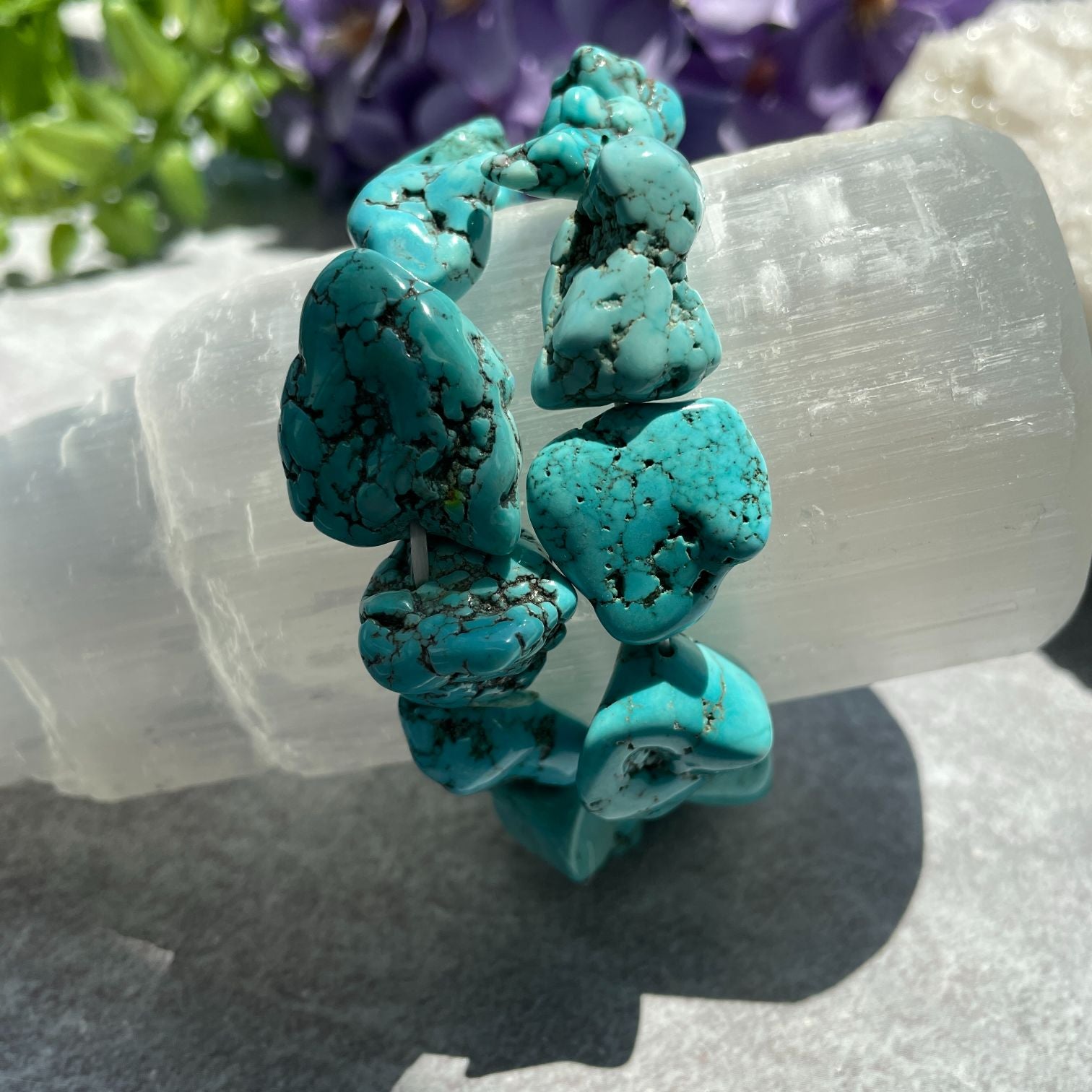 Turquoise Howlite Nugget Bracelet - Light