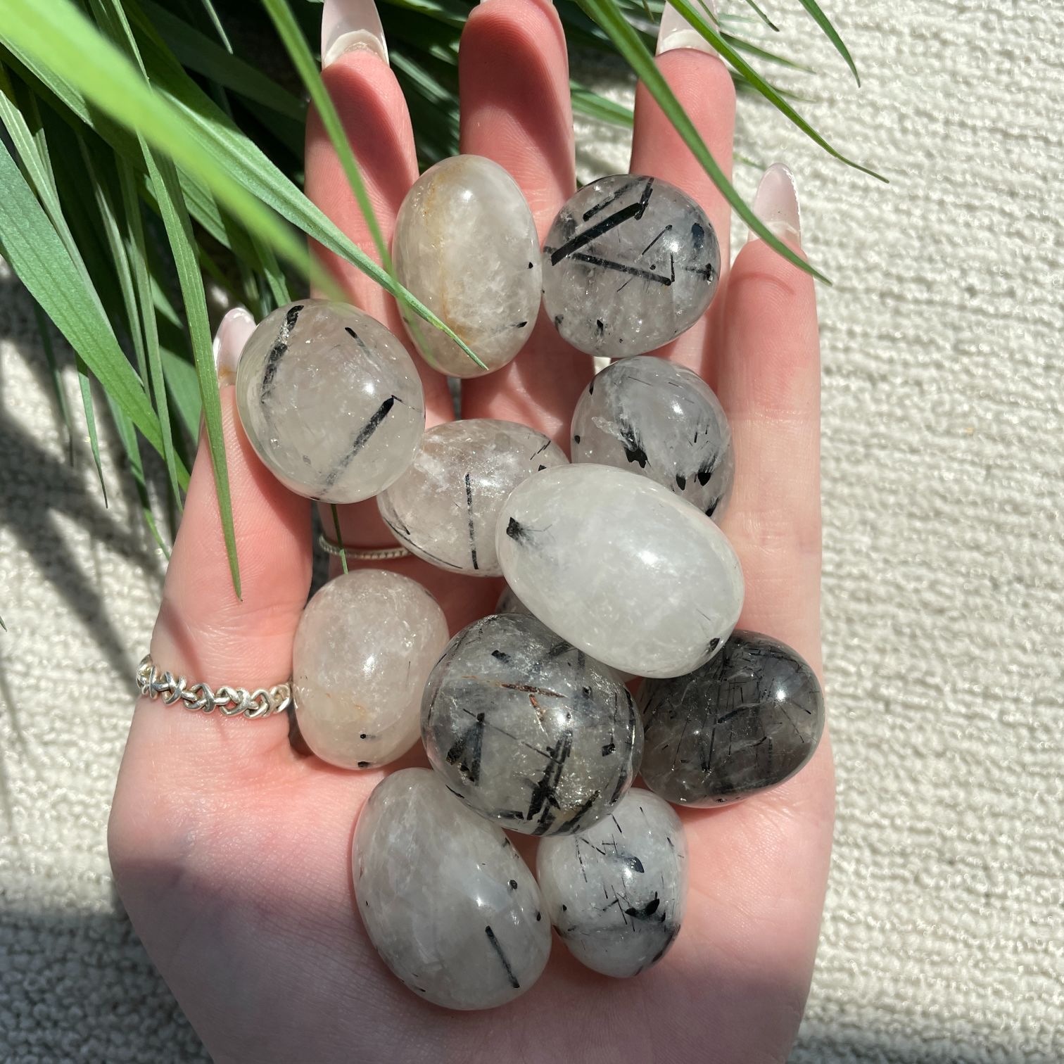 Tourmalinated Qtz Tumbled - 200gms -Q1