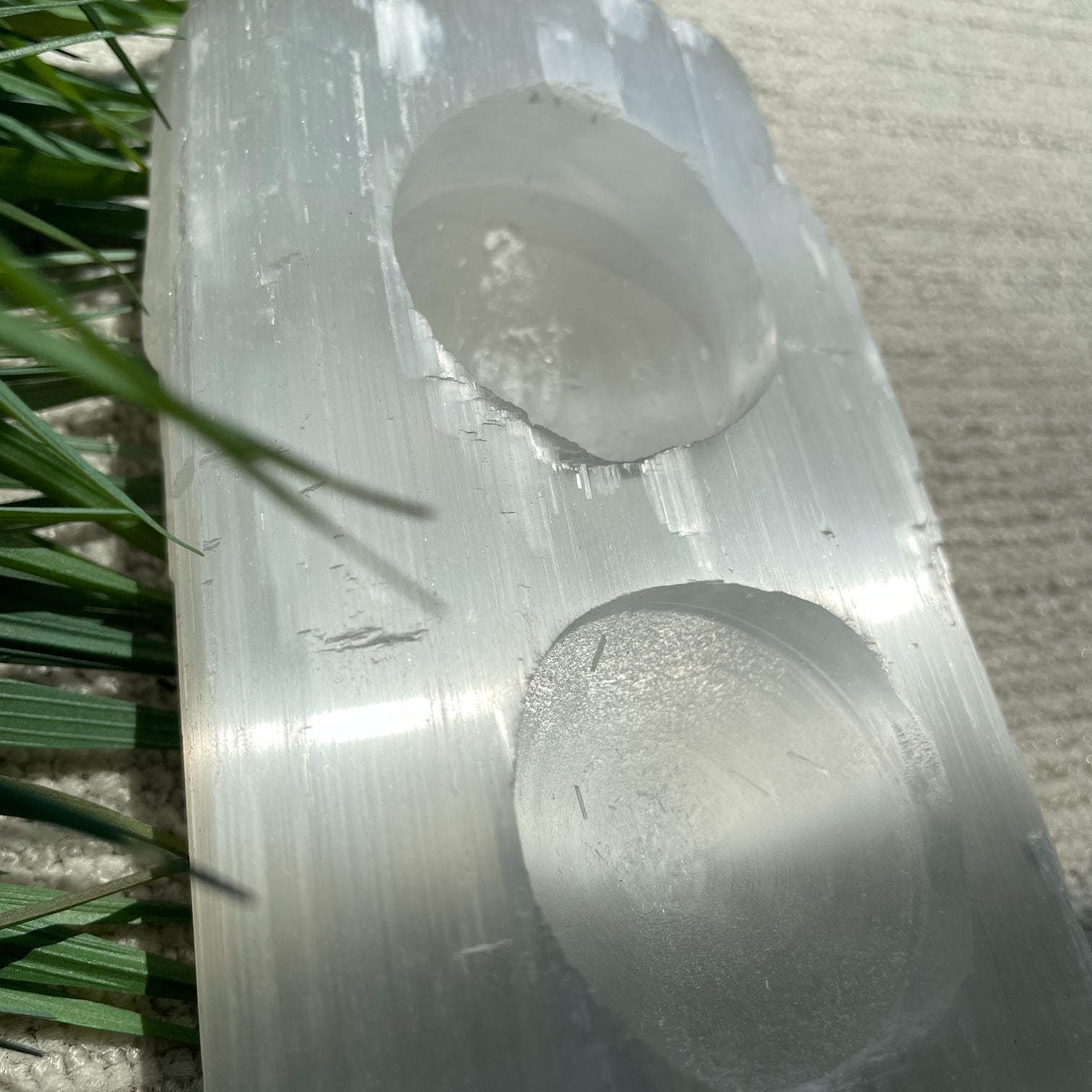 Selenite Log - Three Hole
