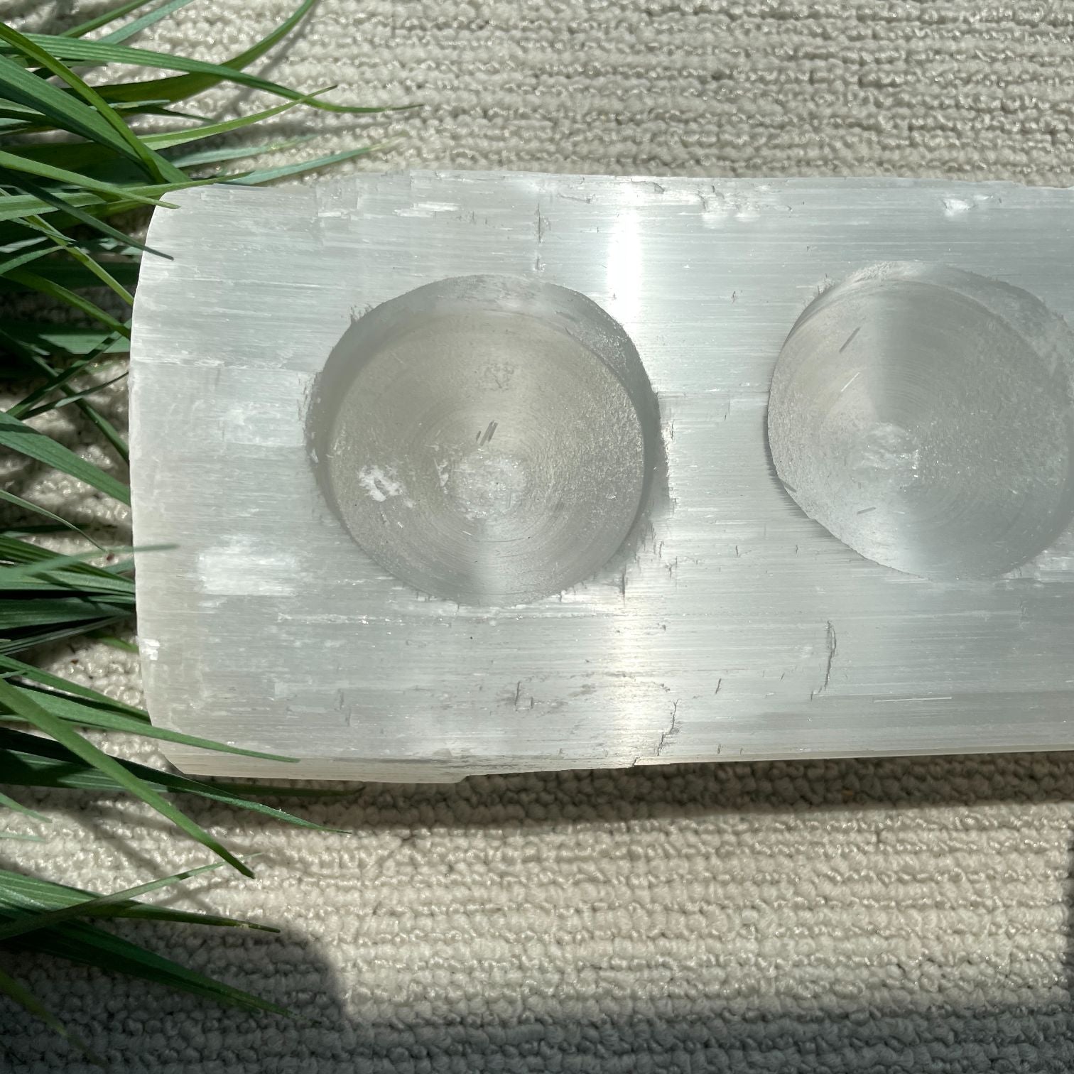 Selenite Log - Three Hole