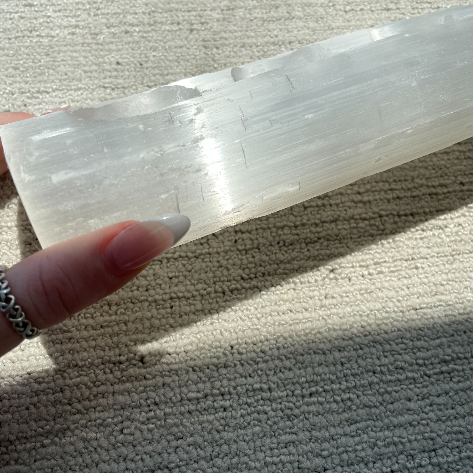 Selenite Log - Three Hole