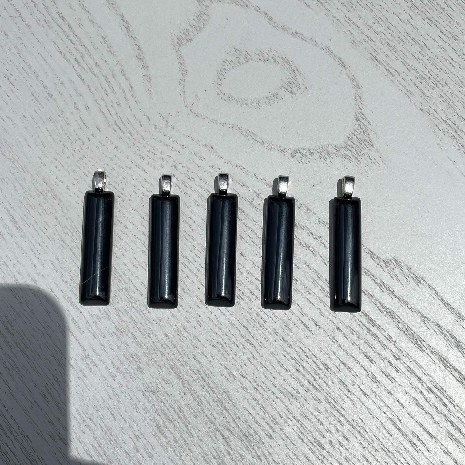 Black Obsidian Straight Pendant