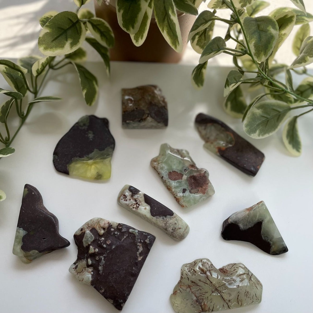 Polished Slabs - Epidote In Prehnite - 500g(12-20)pc