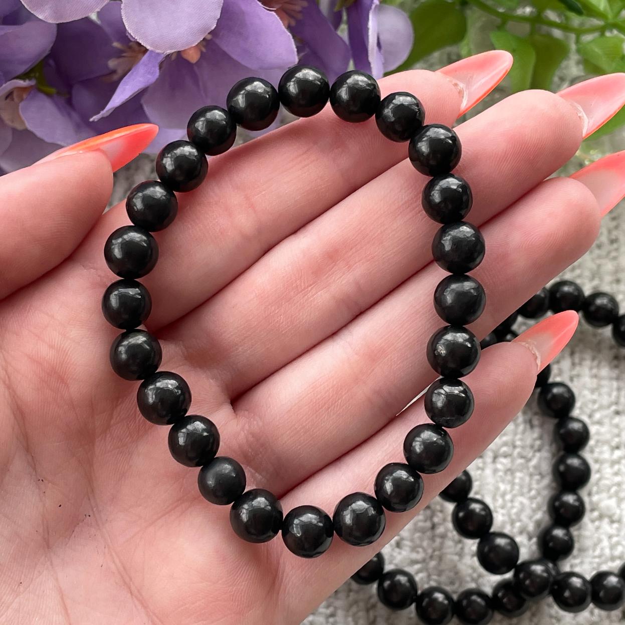 Shungite Beaded Bracelet 6mm - 8mm
