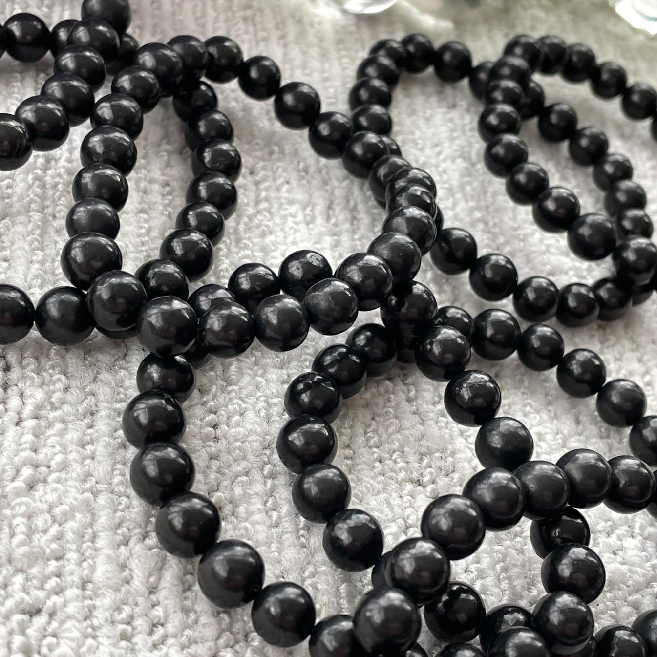 Shungite Beaded Bracelet 6mm - 8mm