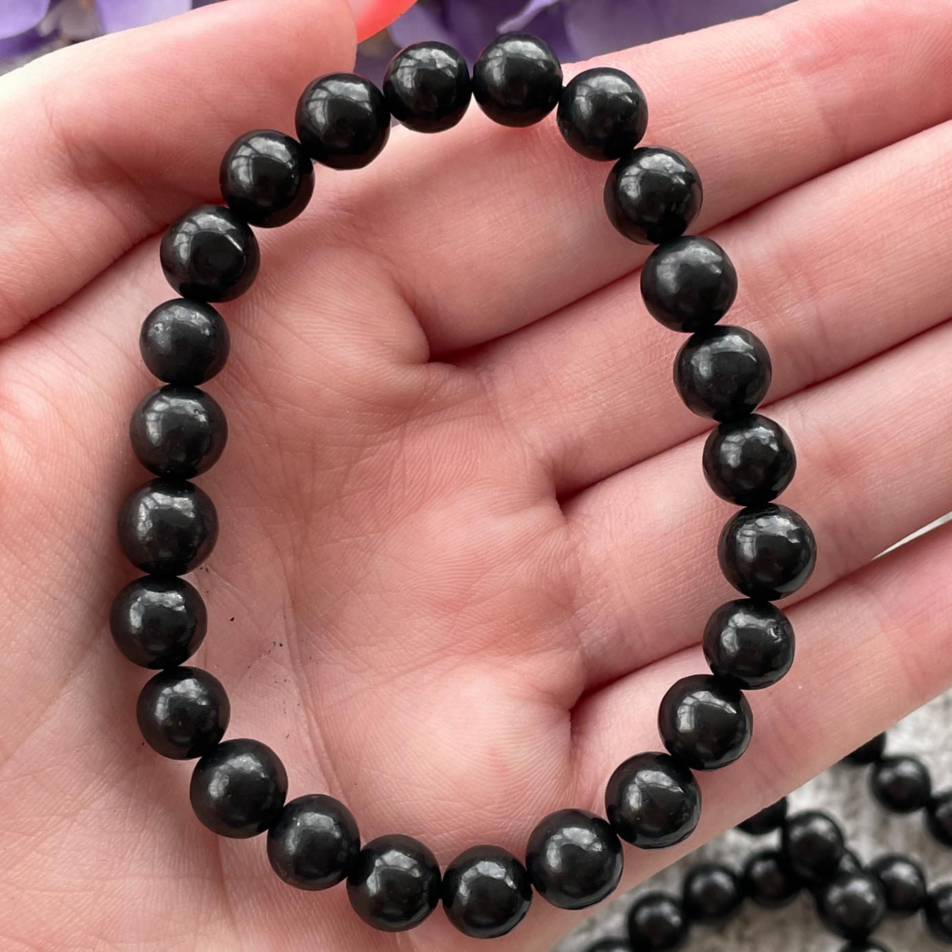 Shungite Beaded Bracelet 6mm - 8mm