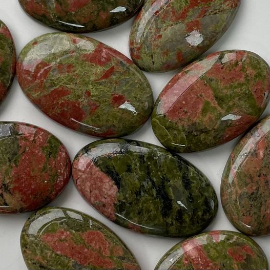 Unakite Cabochon  - Round - 1pc