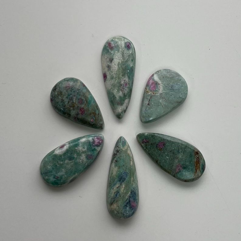 Ruby In Fuchsite Cabochon - Tear Drop - 1pc