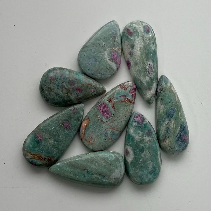 Ruby In Fuchsite Cabochon - Tear Drop - 1pc