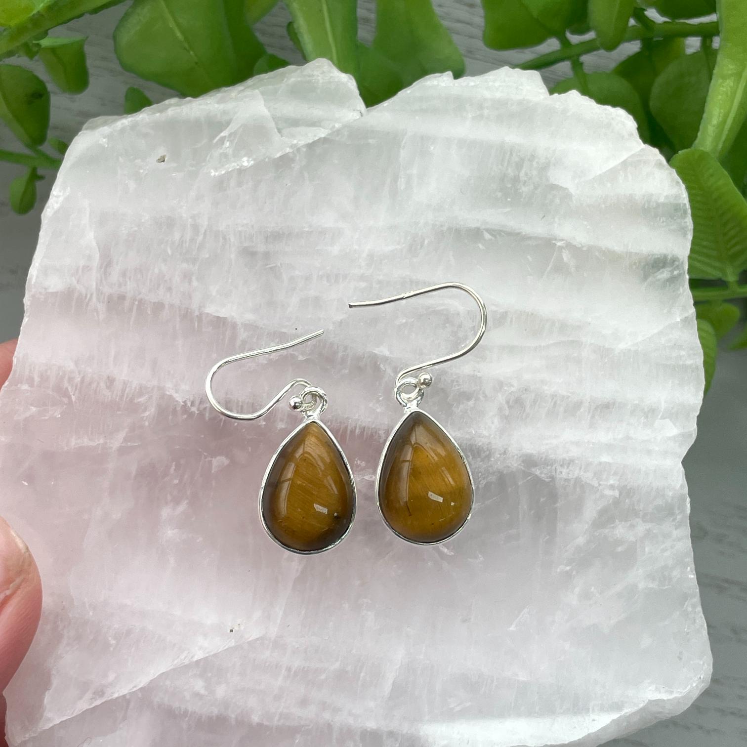 Sterling Silver Earrings - Tigers Eye - 03